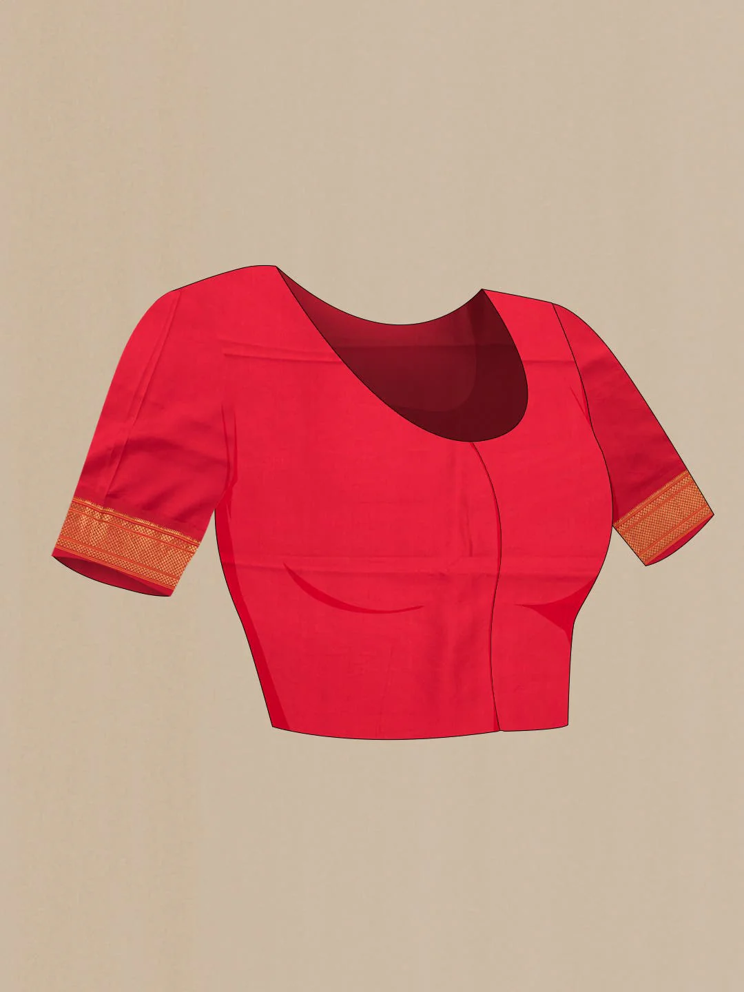 Golden Peach Kanjivaram Silk Saree - Image 6