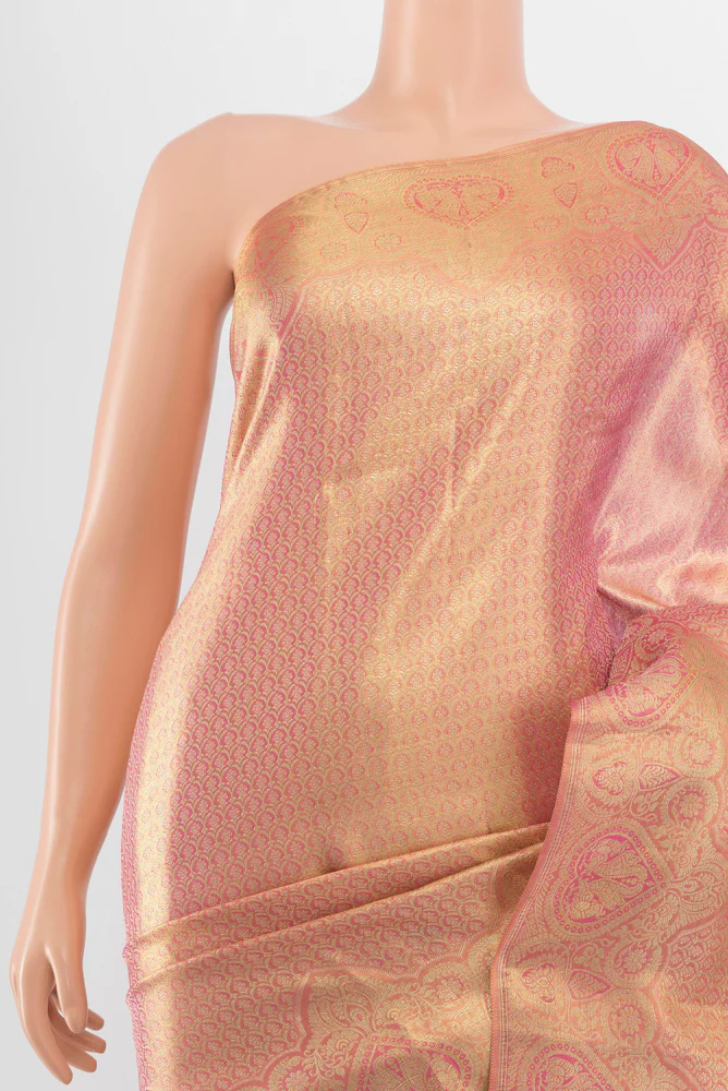 Rose Gold Kanjivaram Tissue Silk Saree - Image 2