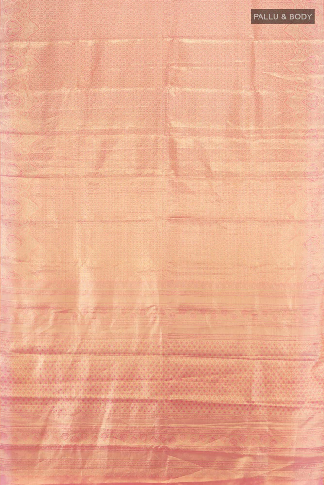 Rose Gold Kanjivaram Tissue Silk Saree - Image 5