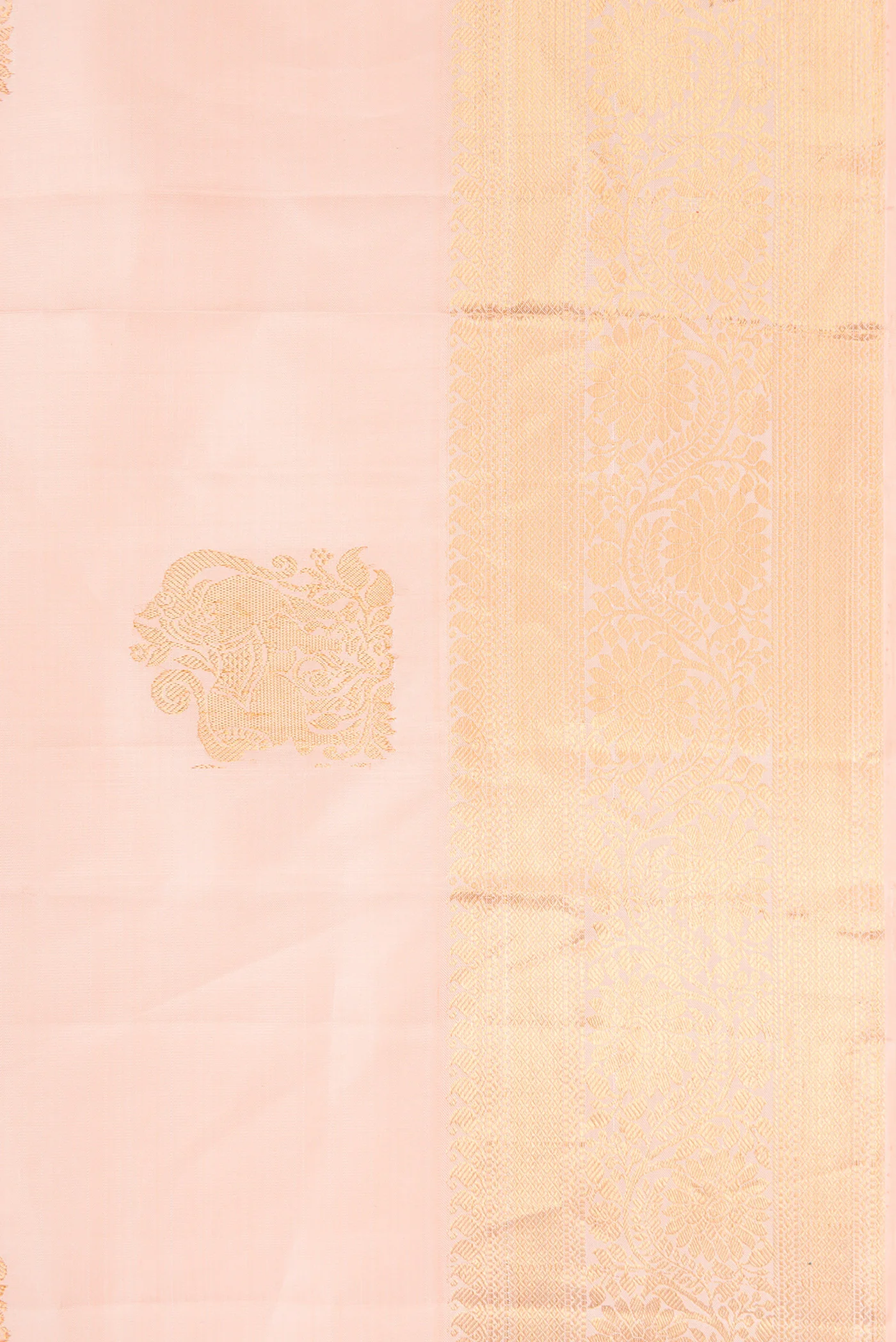 Golden Peach Kanjivaram Silk Saree - Image 3