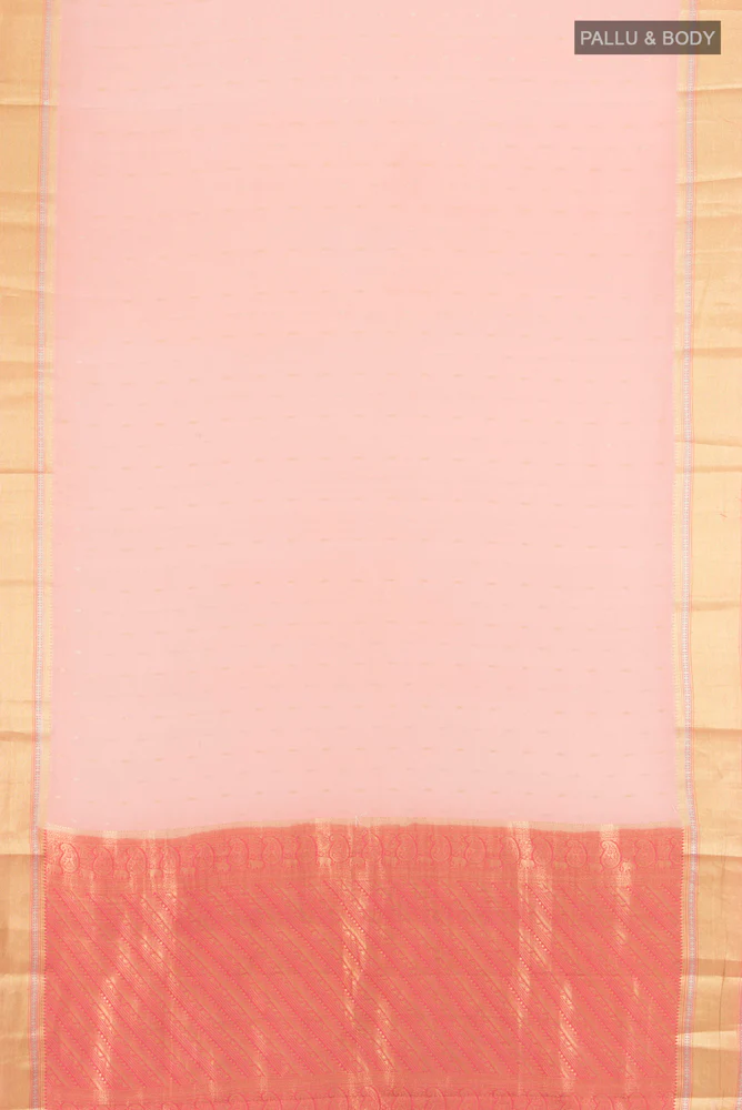 Peach Mysore Crepe Saree - Image 5
