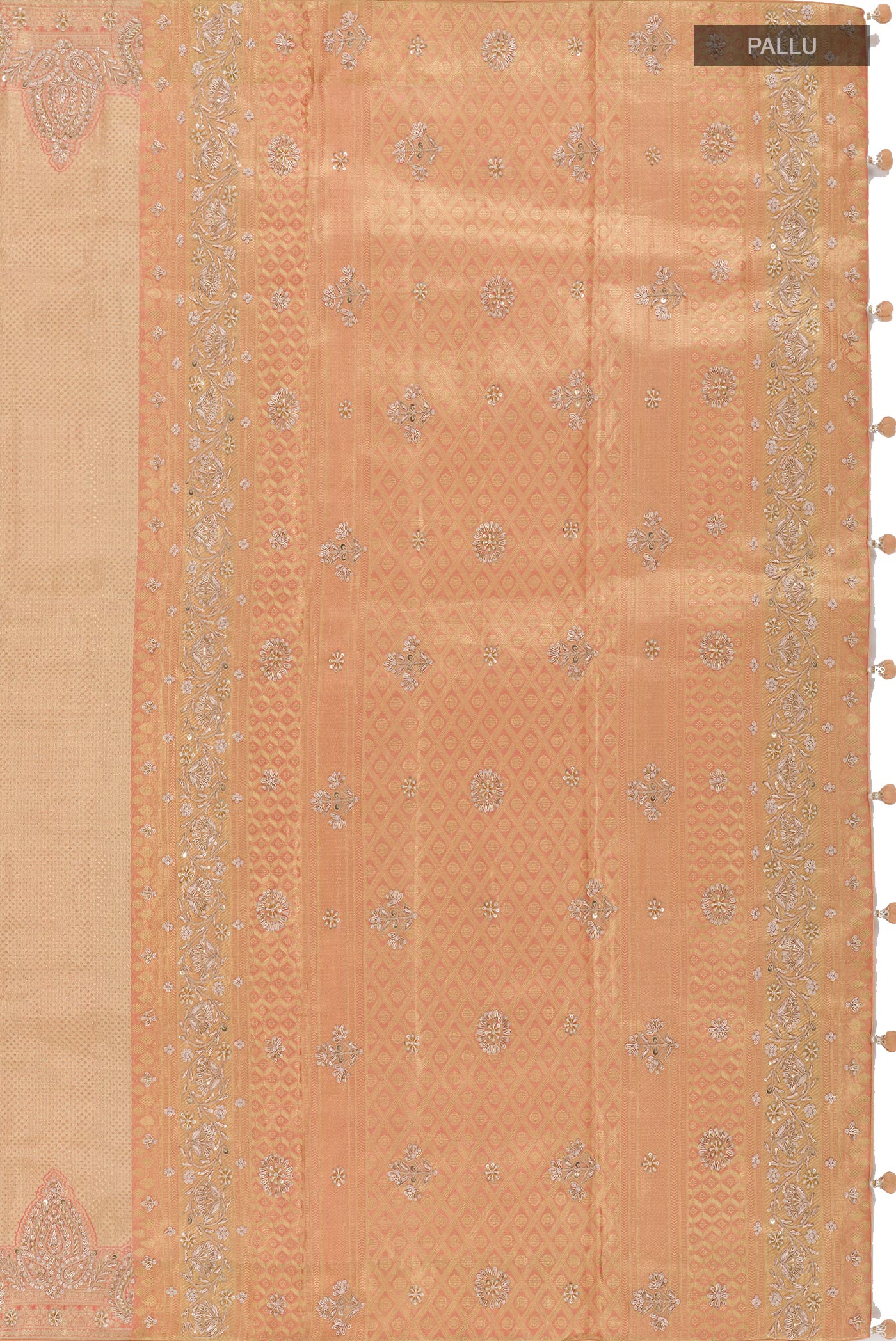 Golden Kanjivaram Tissue Silk Saree - Image 6