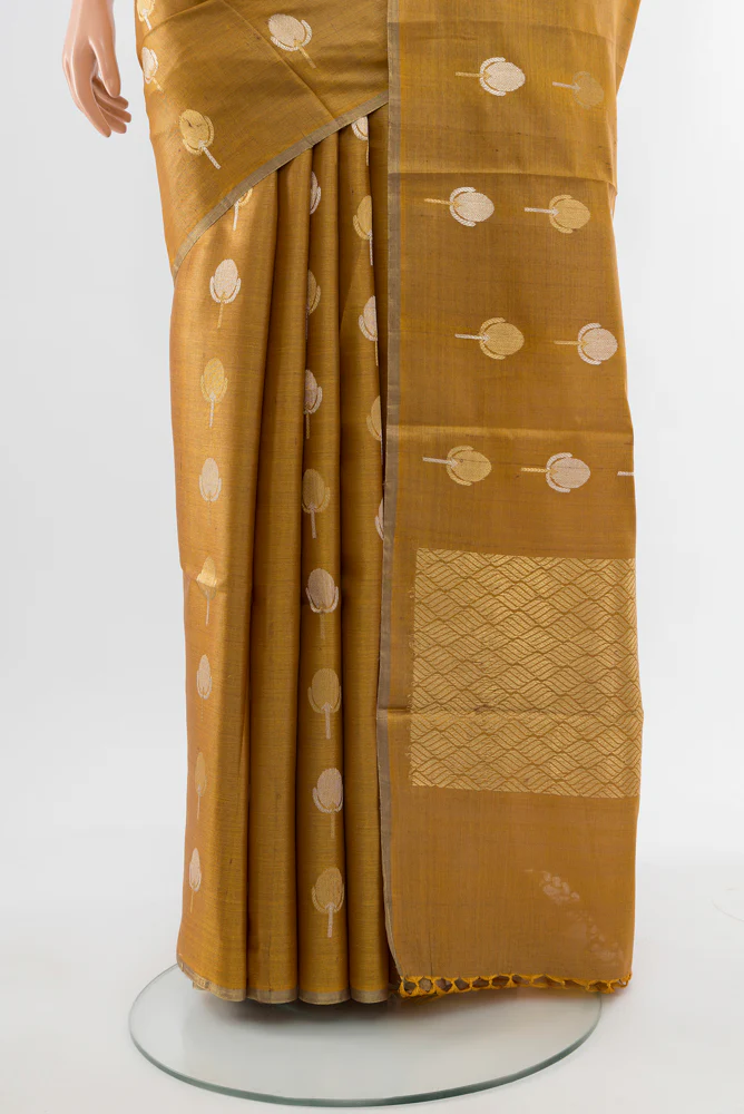 Golden Tussar Silk Saree - Image 3