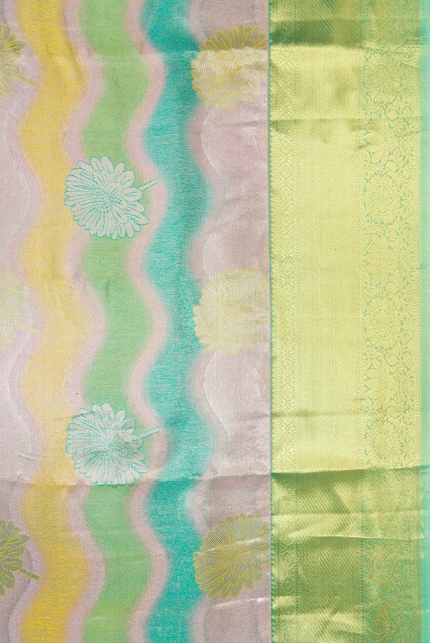 Multi Color Kanjivaram Tissue Silk Saree - Image 3