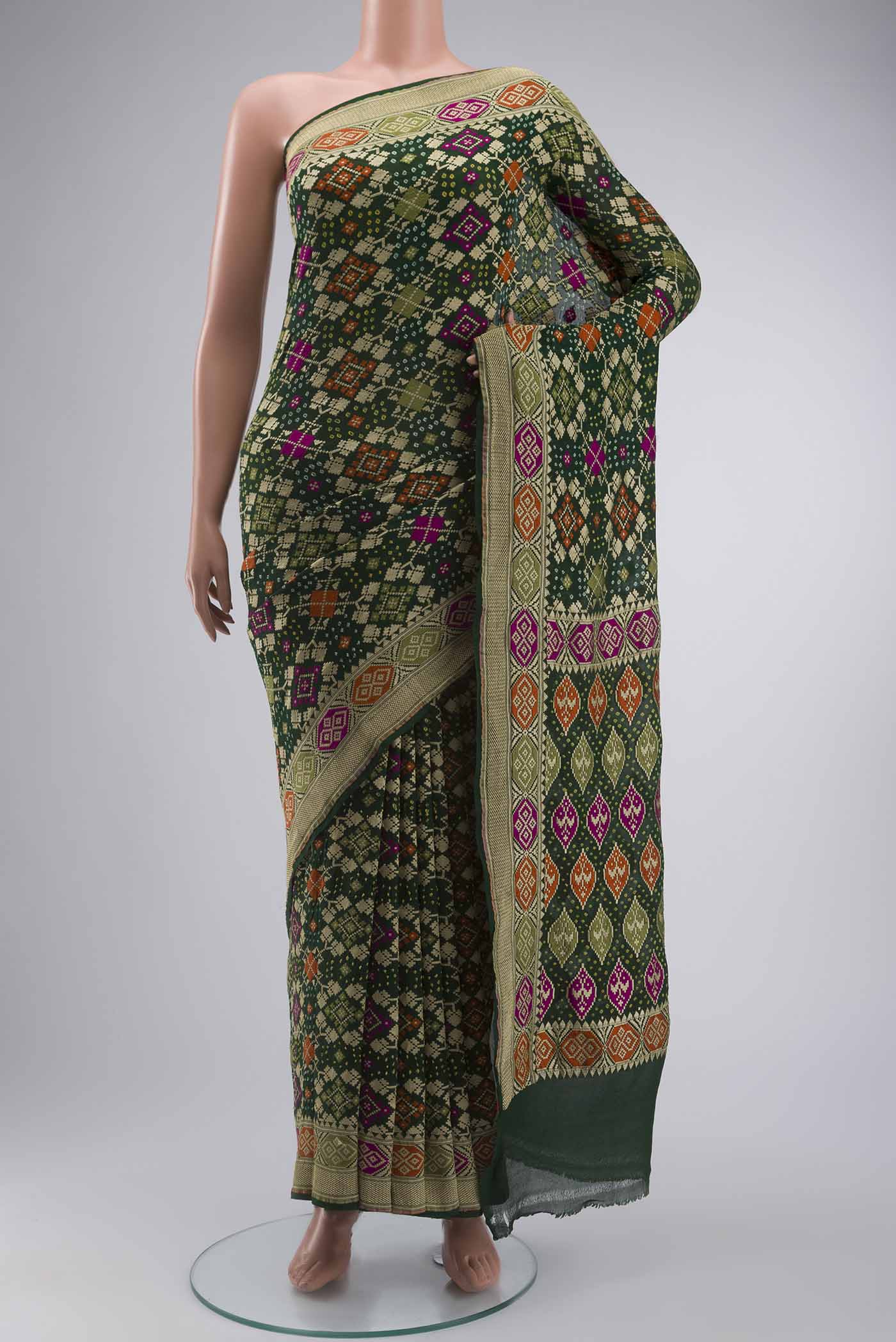 Green Banarasi Georgette Saree