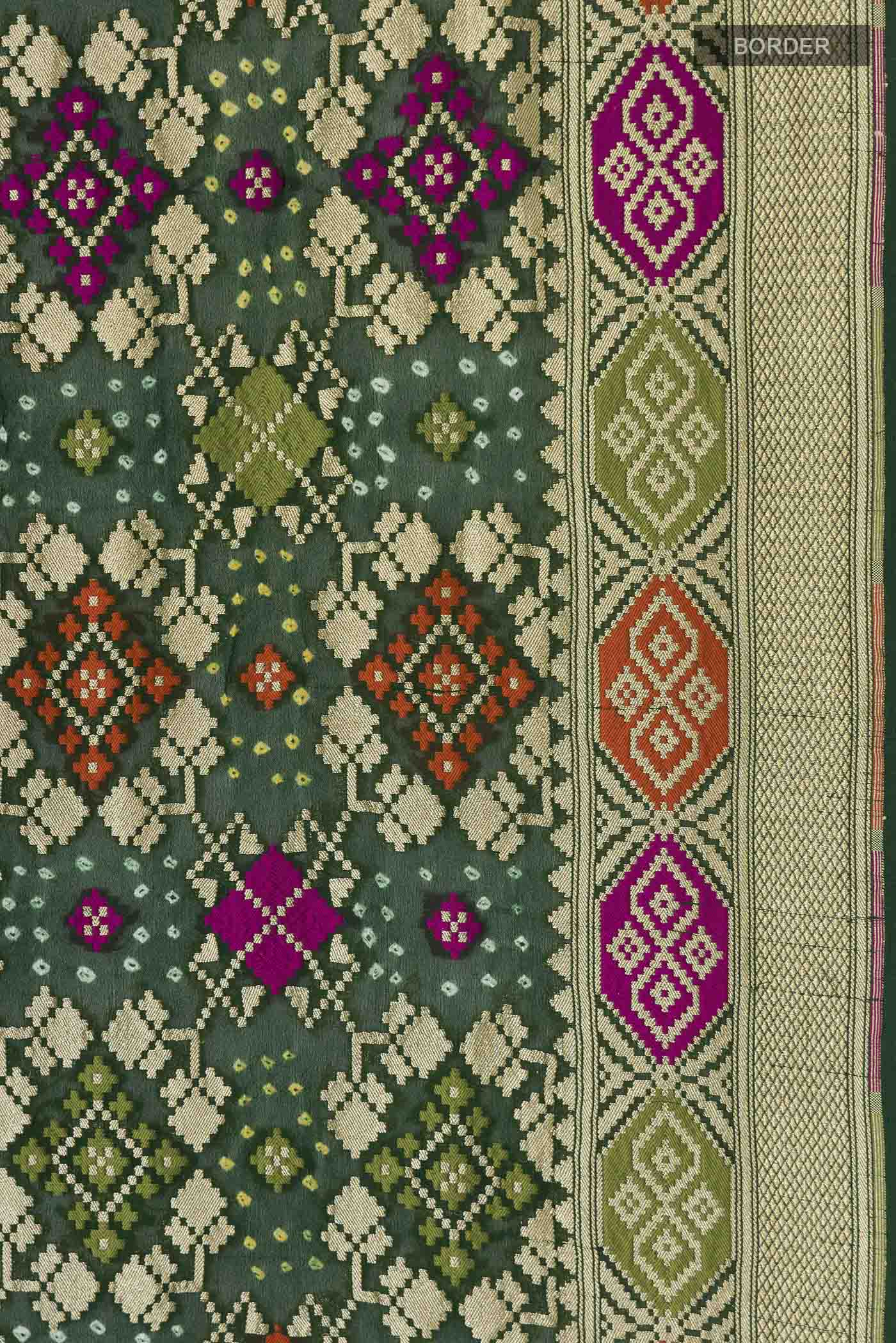 Green Banarasi Georgette Saree - Image 3