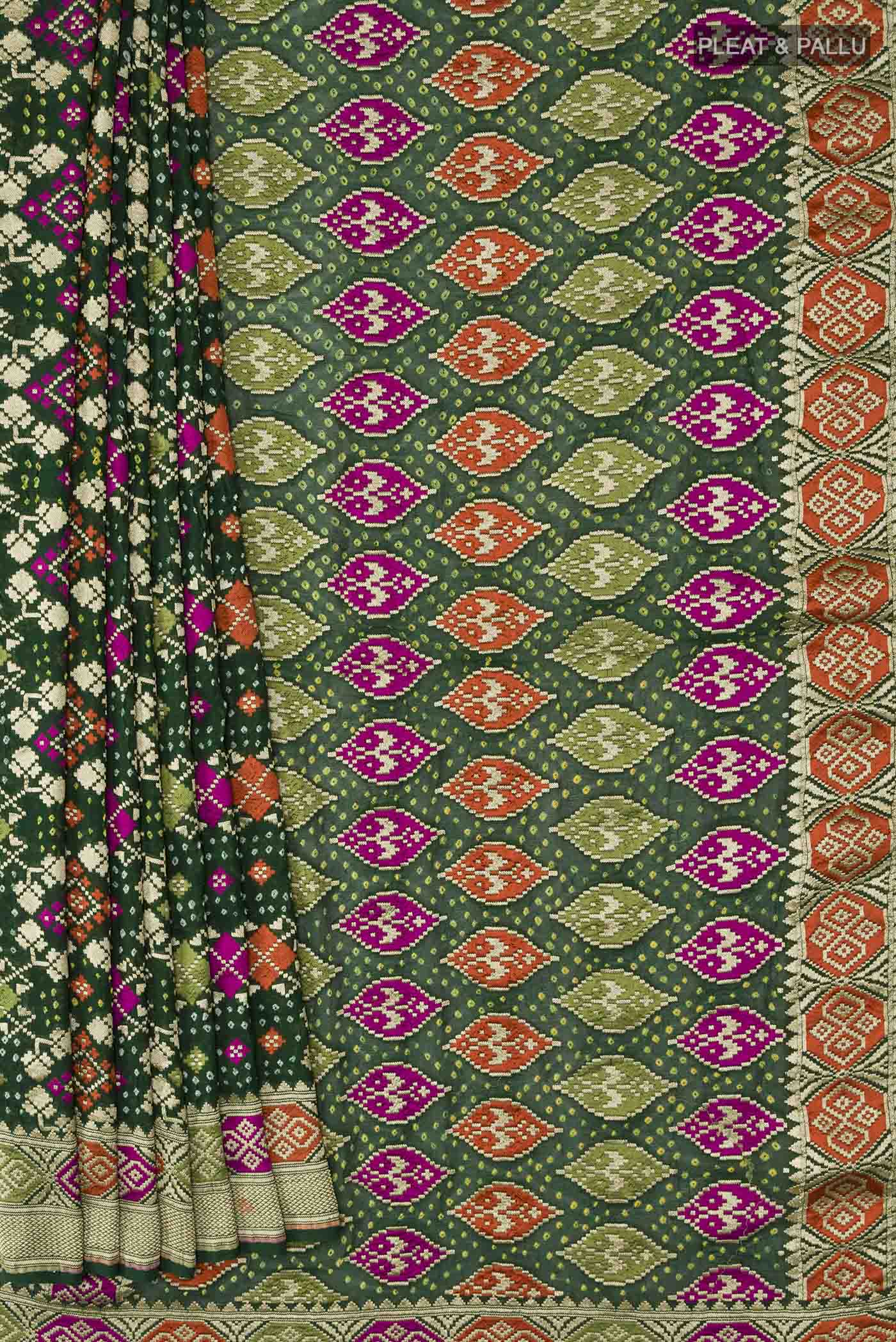 Green Banarasi Georgette Saree - Image 4