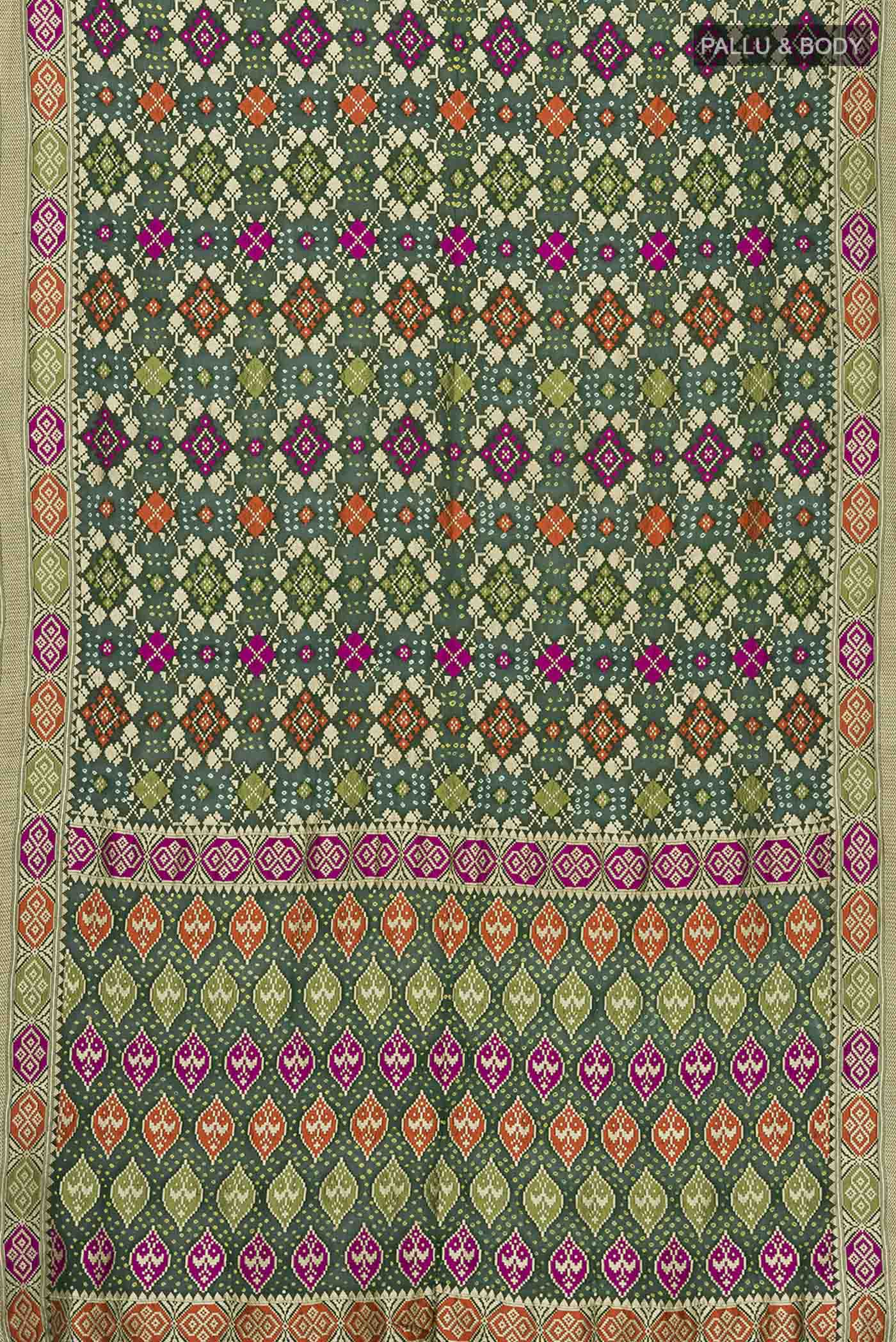 Green Banarasi Georgette Saree - Image 6