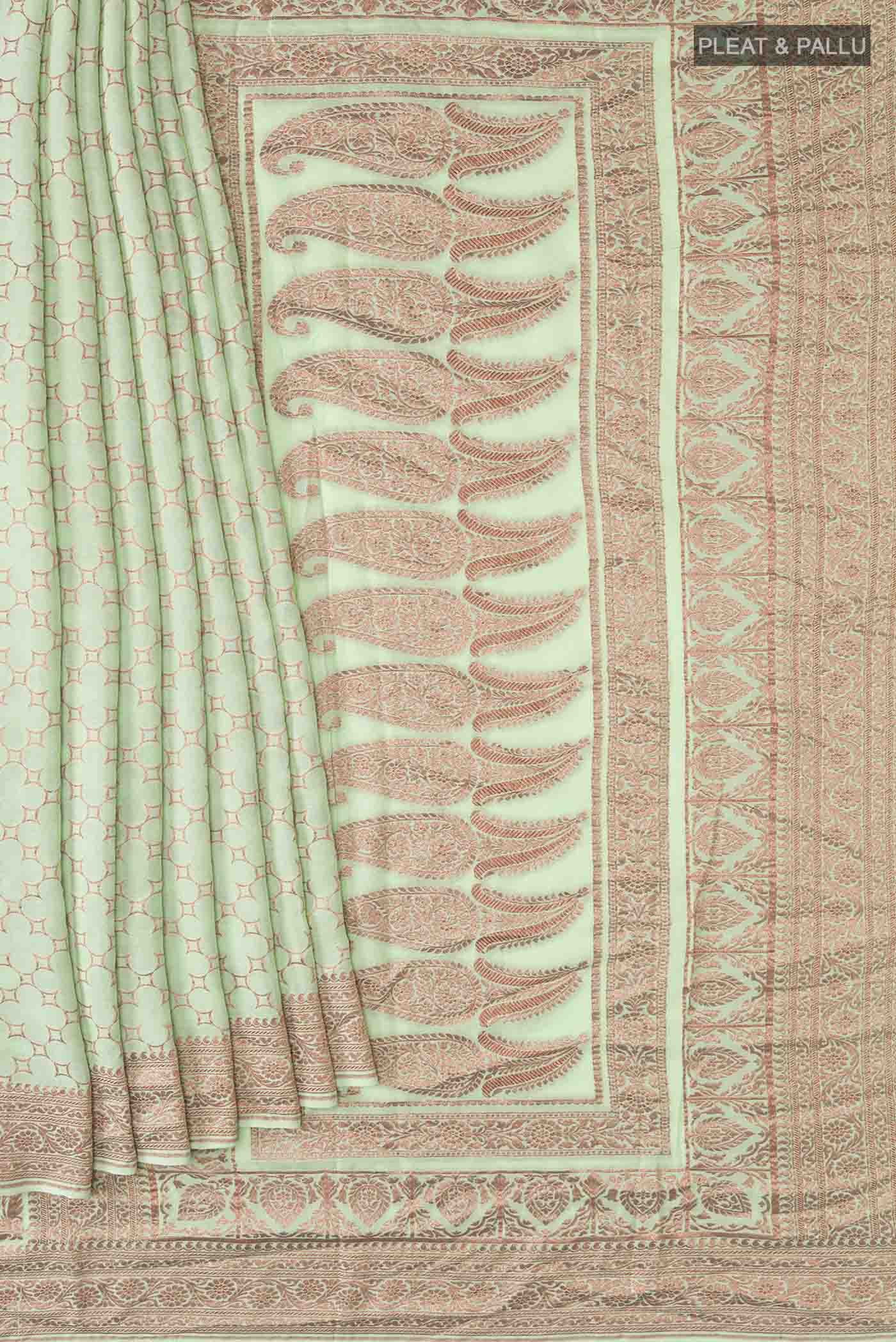 Green Banarasi Georgette Saree - Image 4