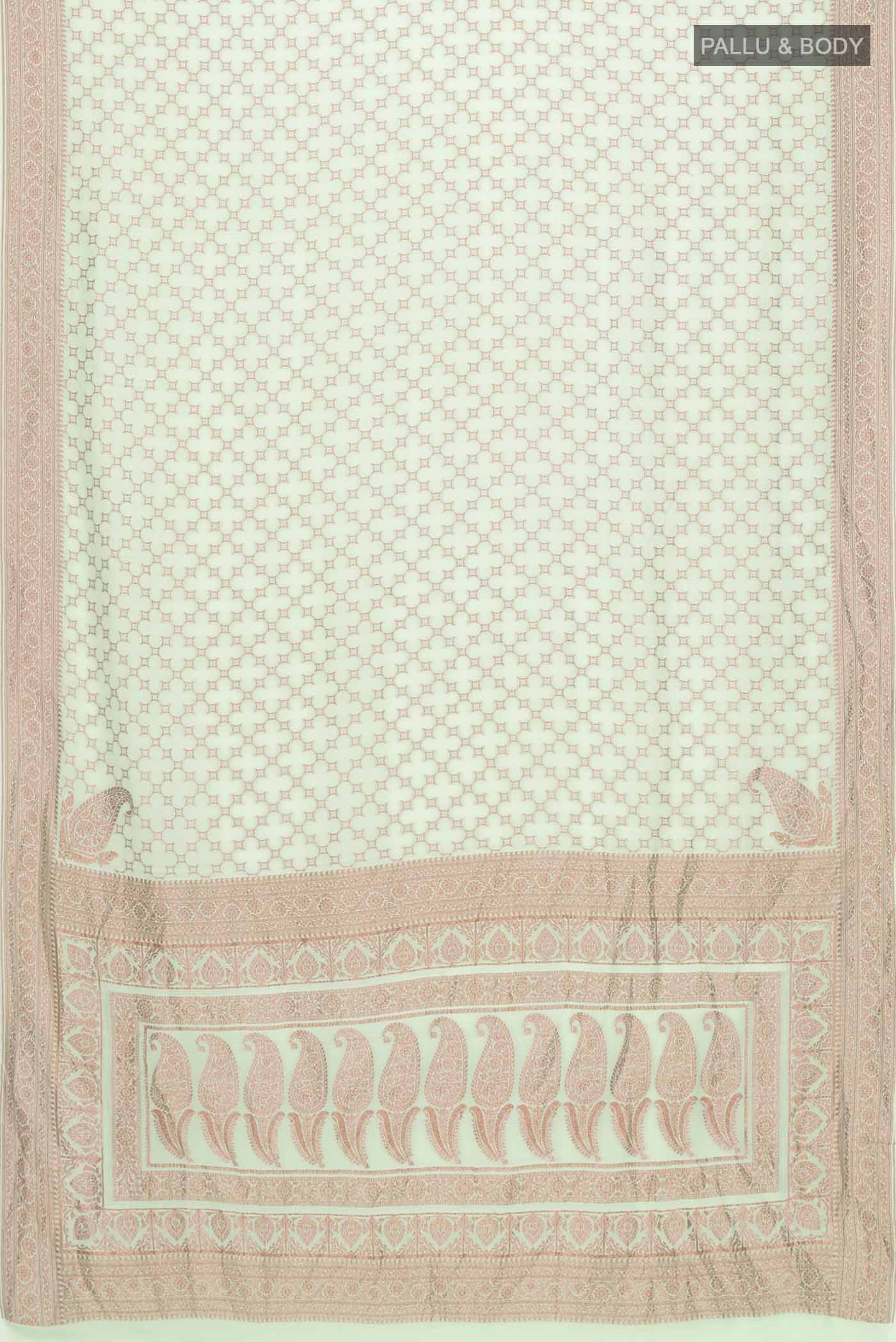 Green Banarasi Georgette Saree - Image 6