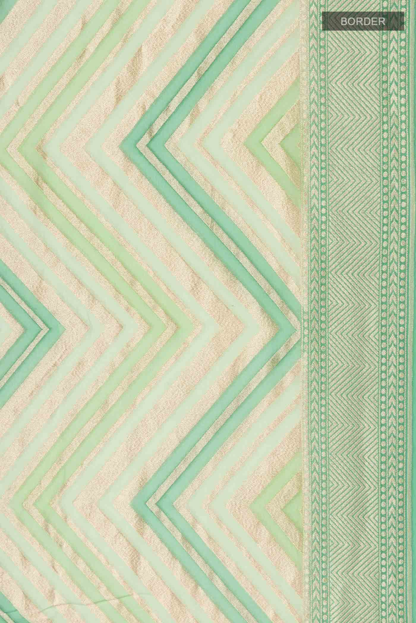 Green Banarasi Georgette Saree - Image 3