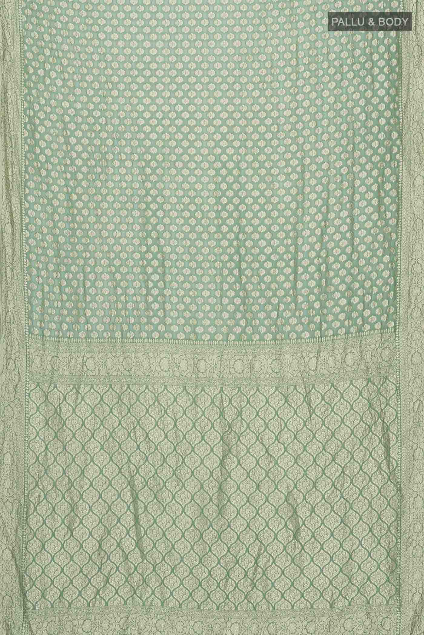 Green Banarasi Georgette Saree - Image 5