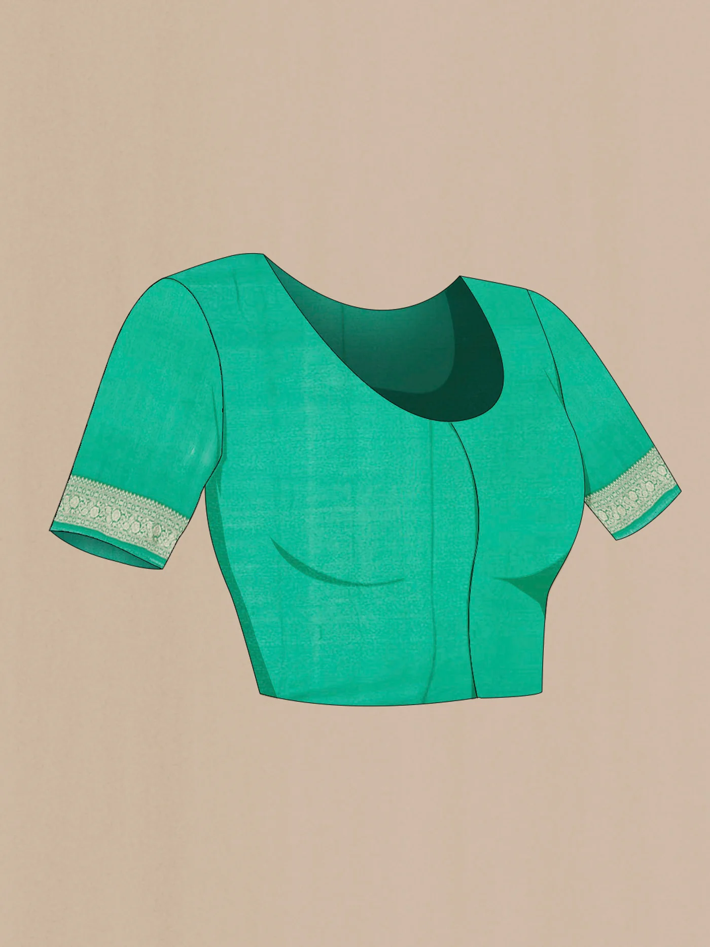 Green Banarasi Georgette Saree - Image 4