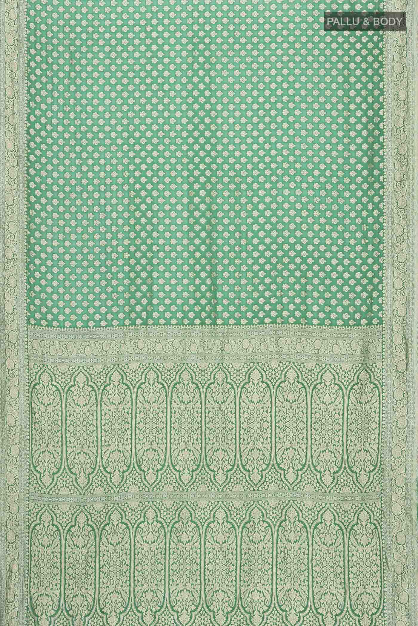 Green Banarasi Georgette Saree - Image 5