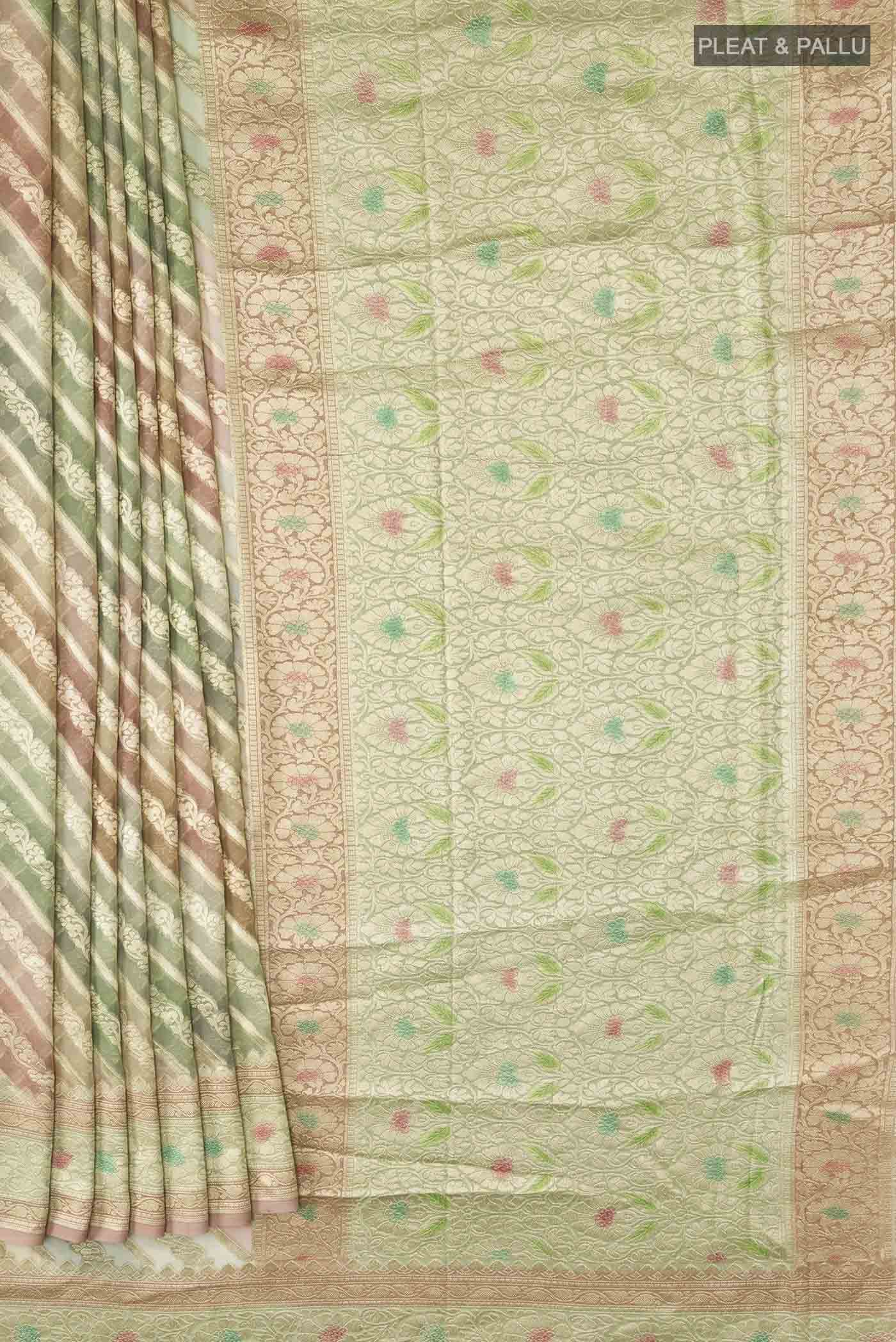 Green Banarasi Georgette Saree - Image 4