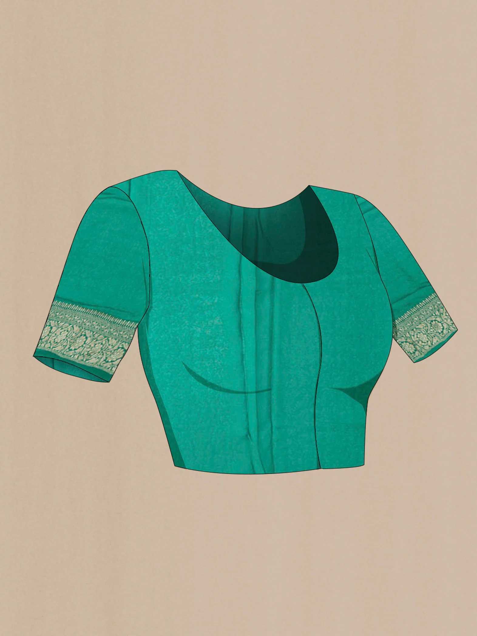 Green Banarasi Georgette Saree - Image 4