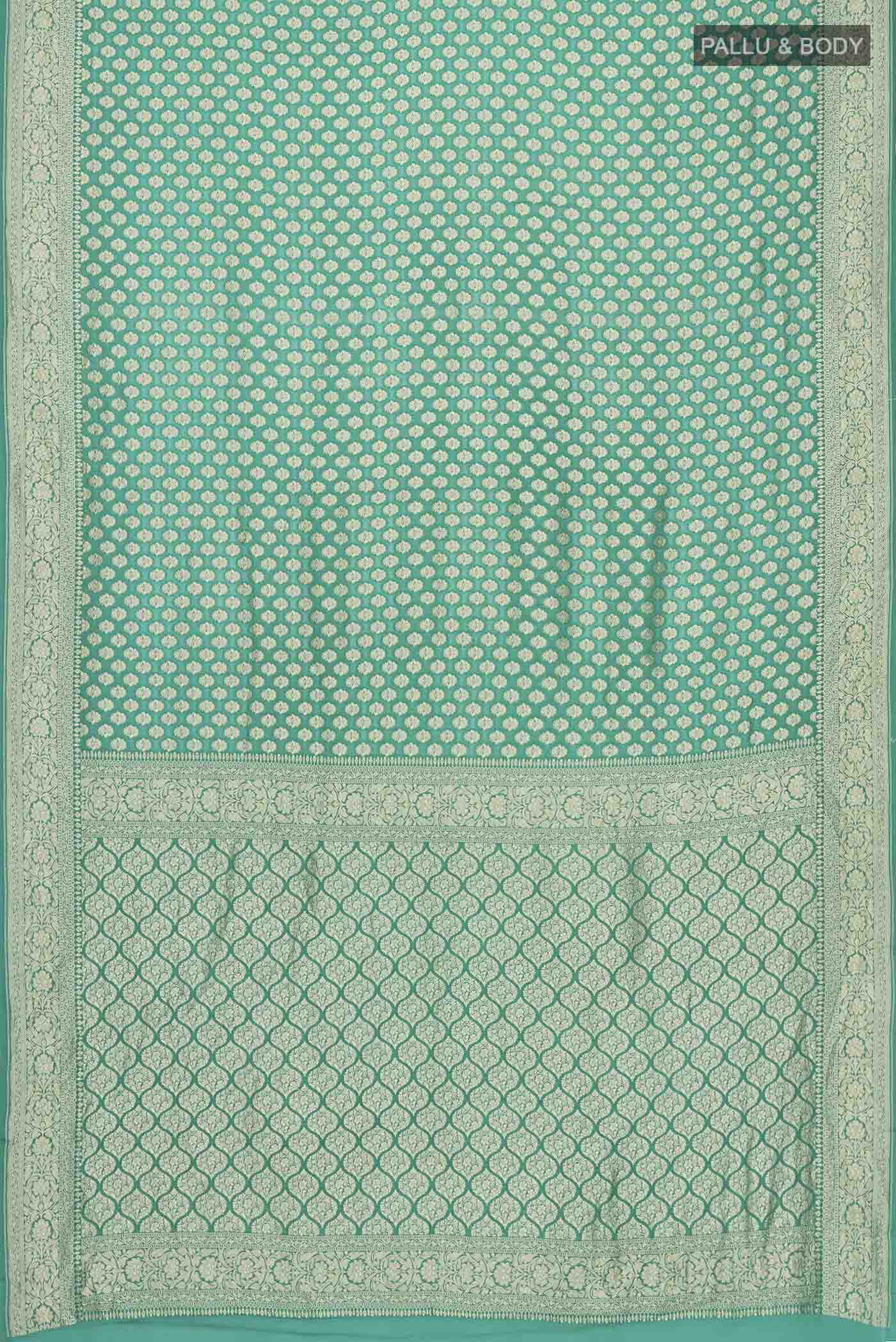 Green Banarasi Georgette Saree - Image 5