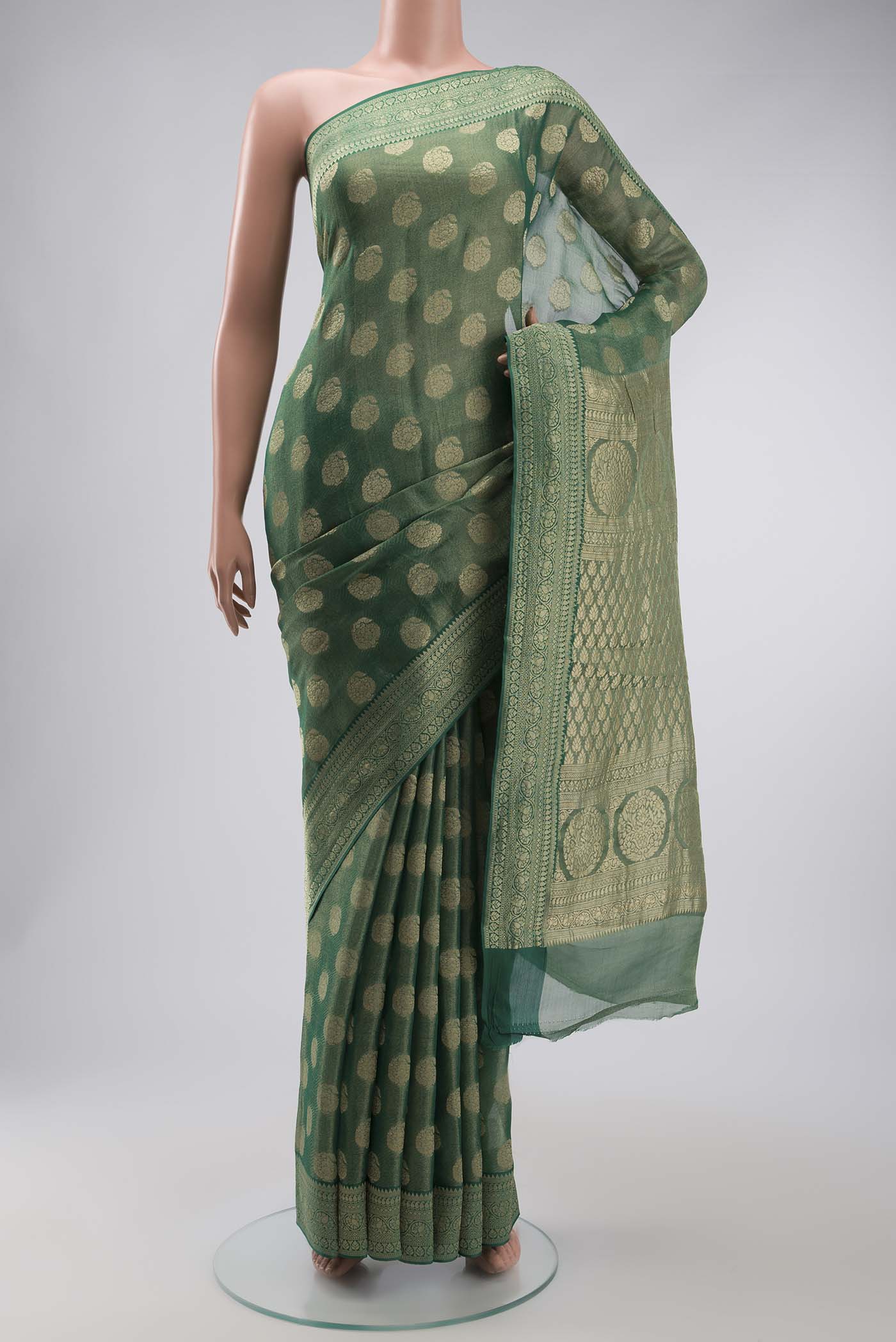 Green Mysore Georgette Saree