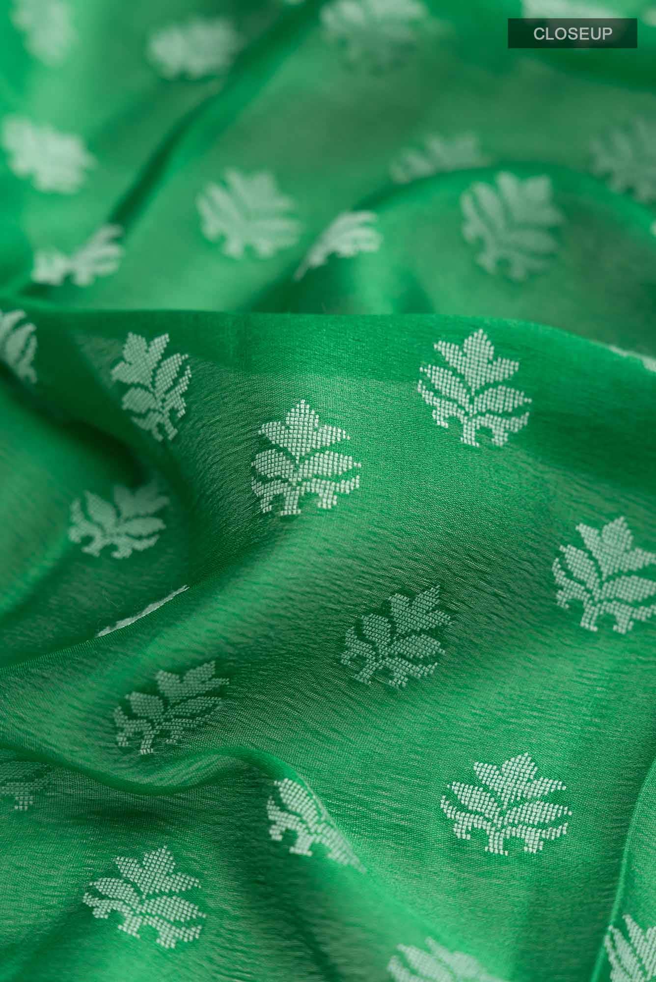 Green Banarasi Georgette Saree - Image 2