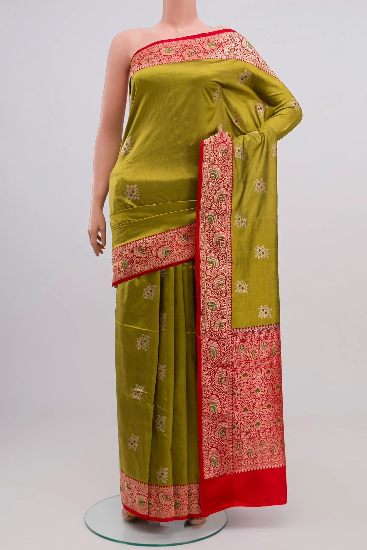 Green Banarasi Katan Silk Saree