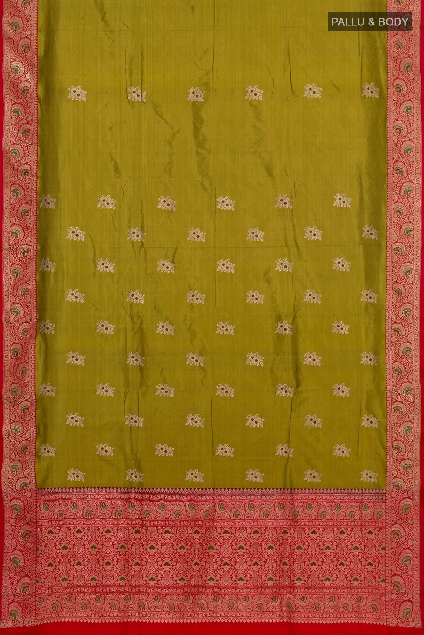 Green Banarasi Katan Silk Saree - Image 5