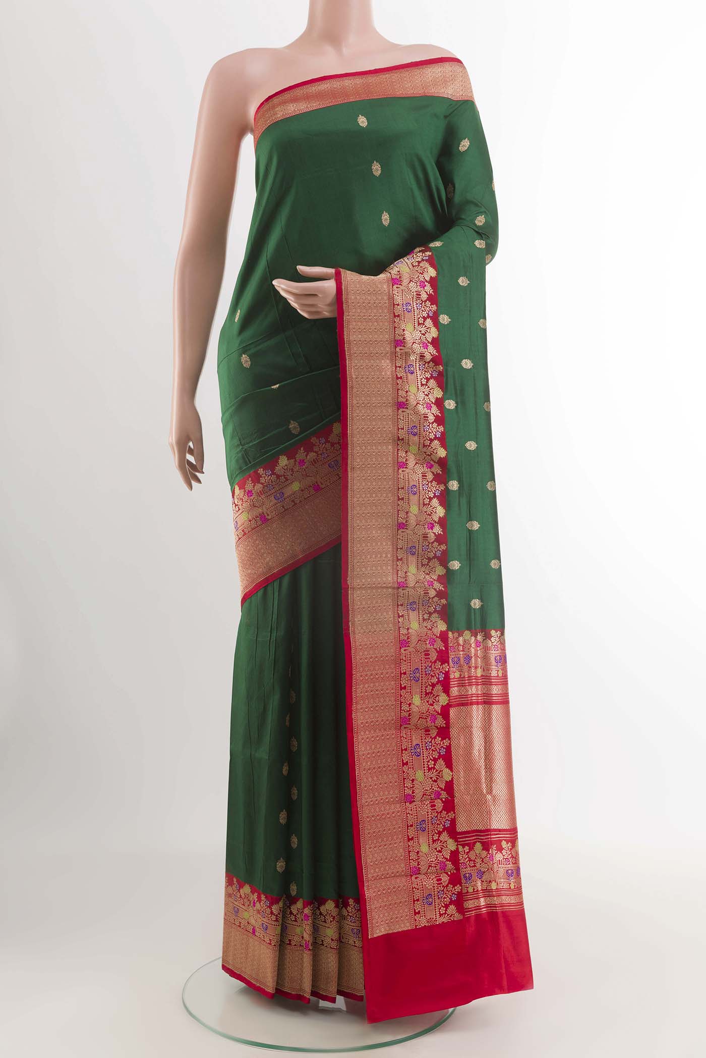 Green Banarasi Katan Silk Saree
