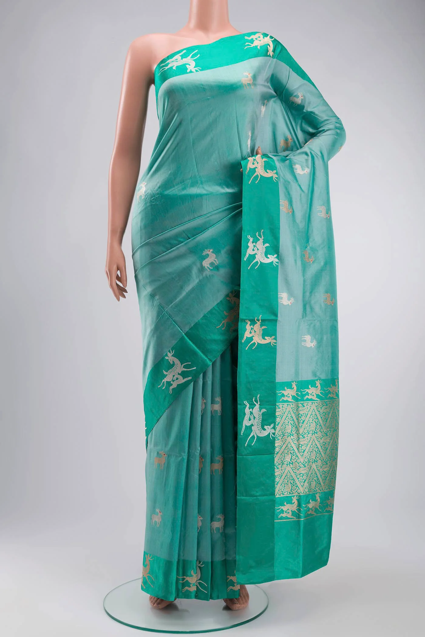 Light Blue Banarasi Katan Silk Saree