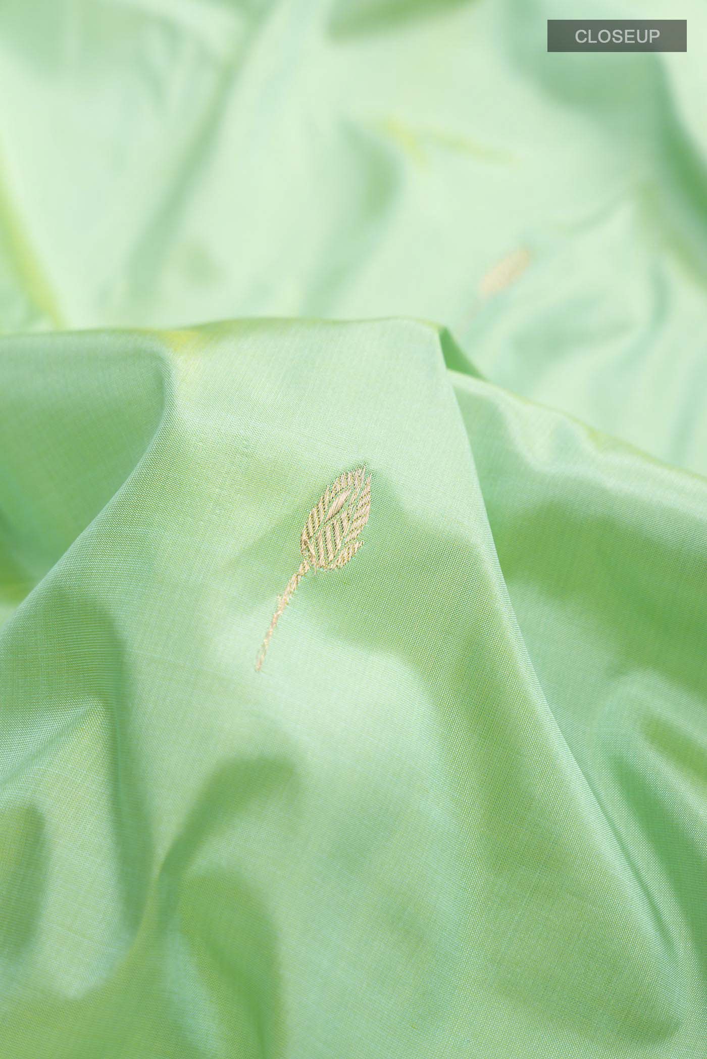Green Banarasi Katan Silk Saree - Image 2