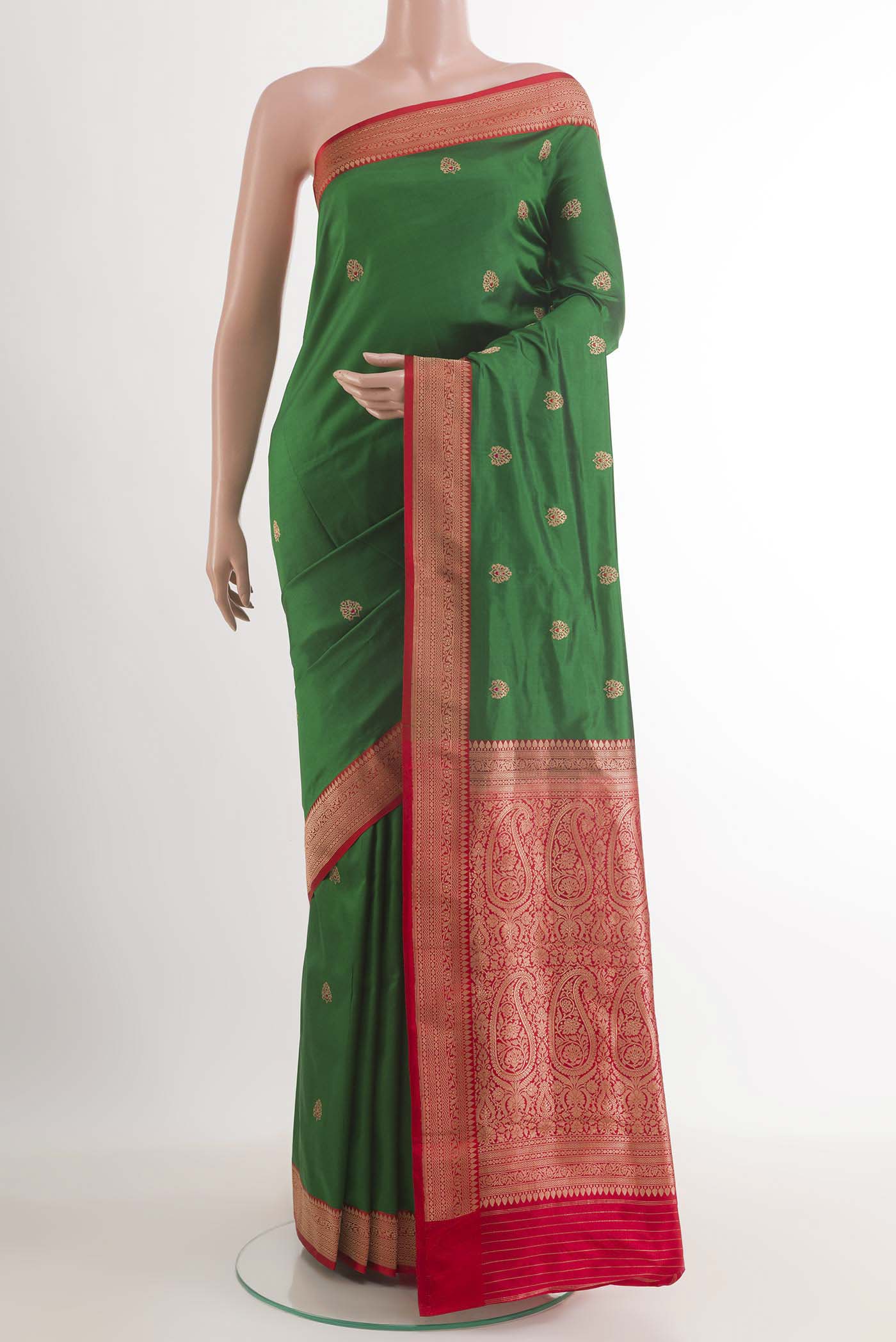 Green Banarasi Katan Silk Saree