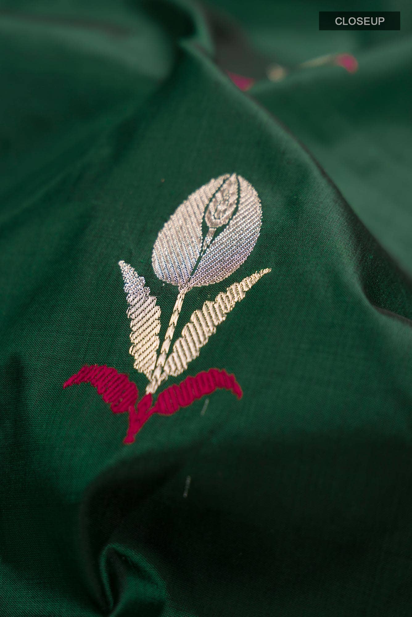 Green Banarasi Katan Silk Saree - Image 2