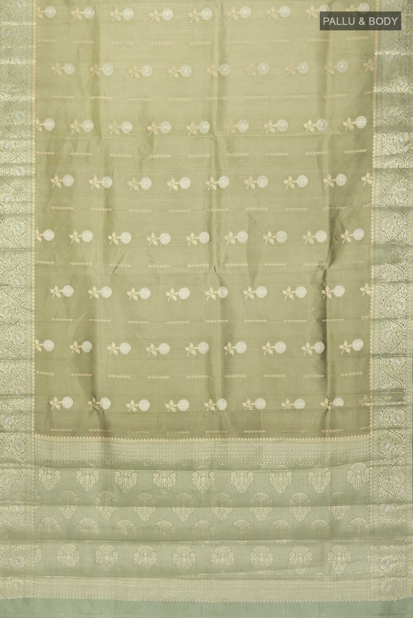 Green Banarasi Raw Silk Saree - Image 5