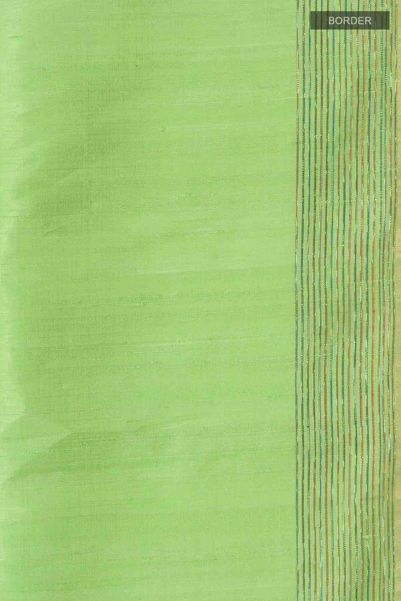 Pista Green Raw Silk Saree - Image 3