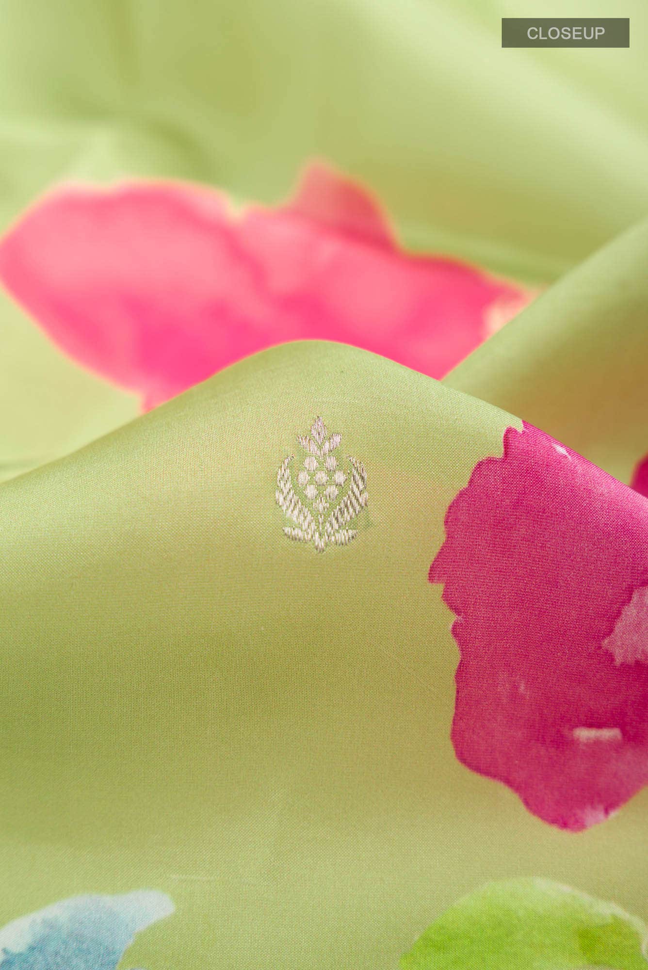 Green Banarasi Raw Silk Saree - Image 3