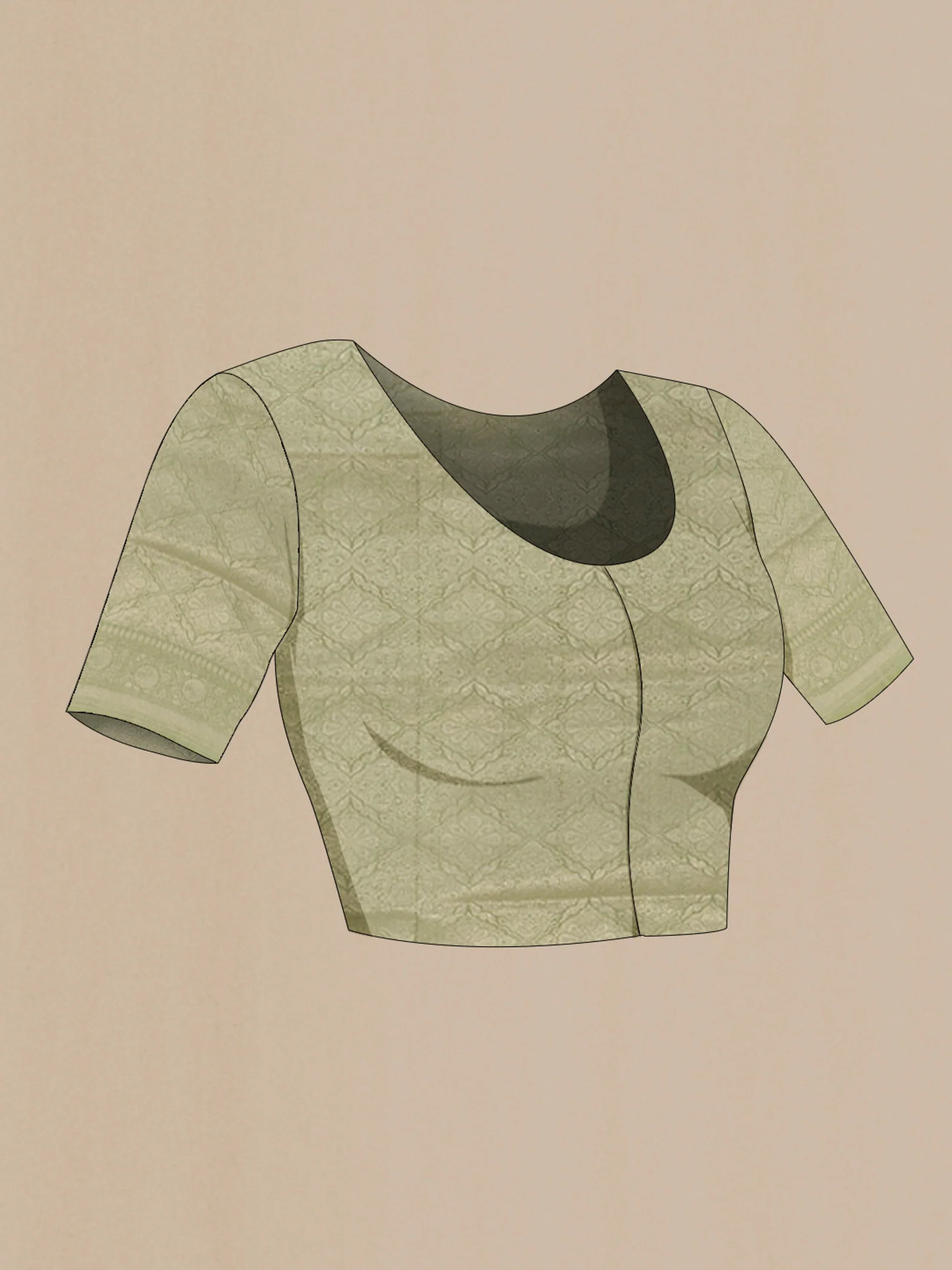 Sage Green Banarasi Silk Saree - Image 4