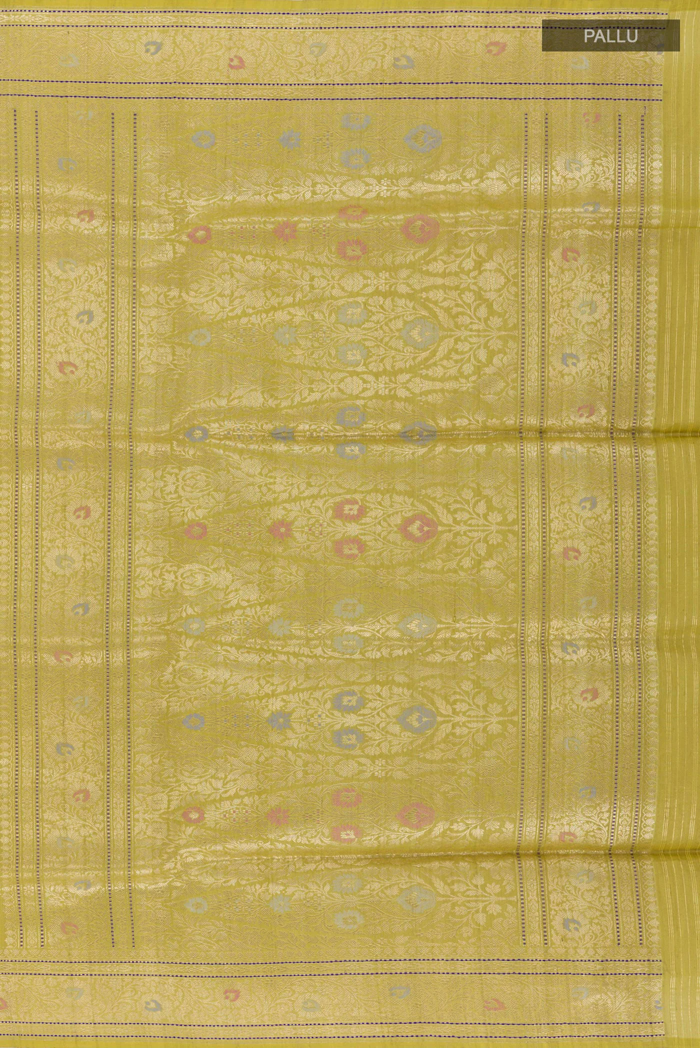 Green Banarasi Tussar Silk Saree - Image 6