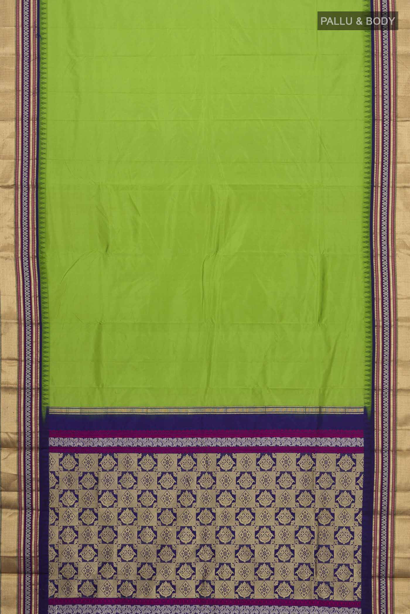 Green Bangalore Silk Saree - Image 5