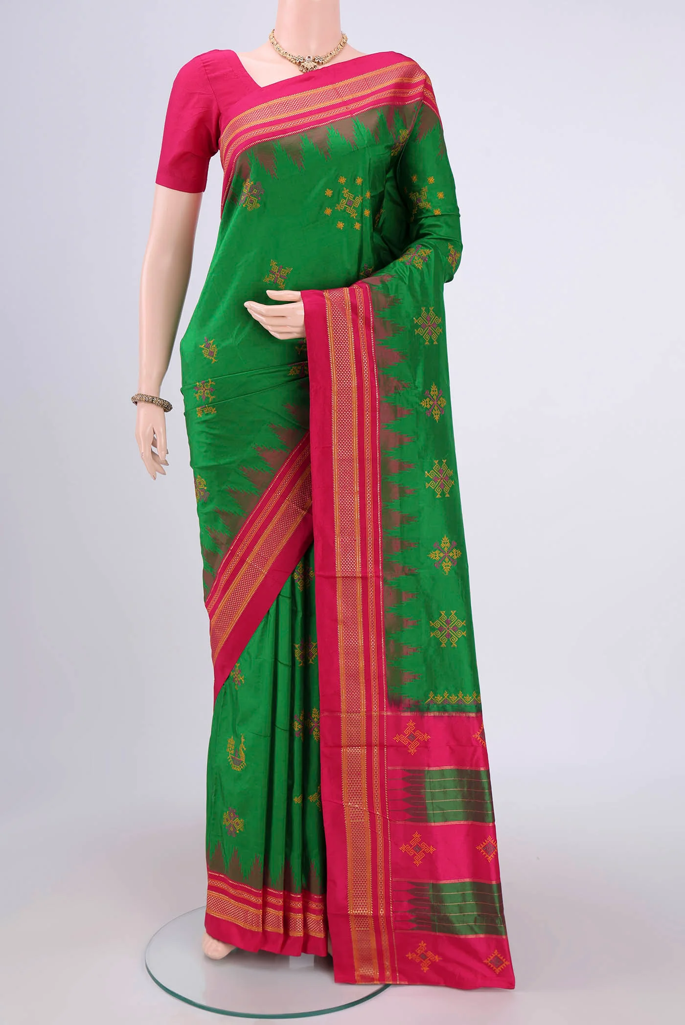 Green Bangalore Silk Saree