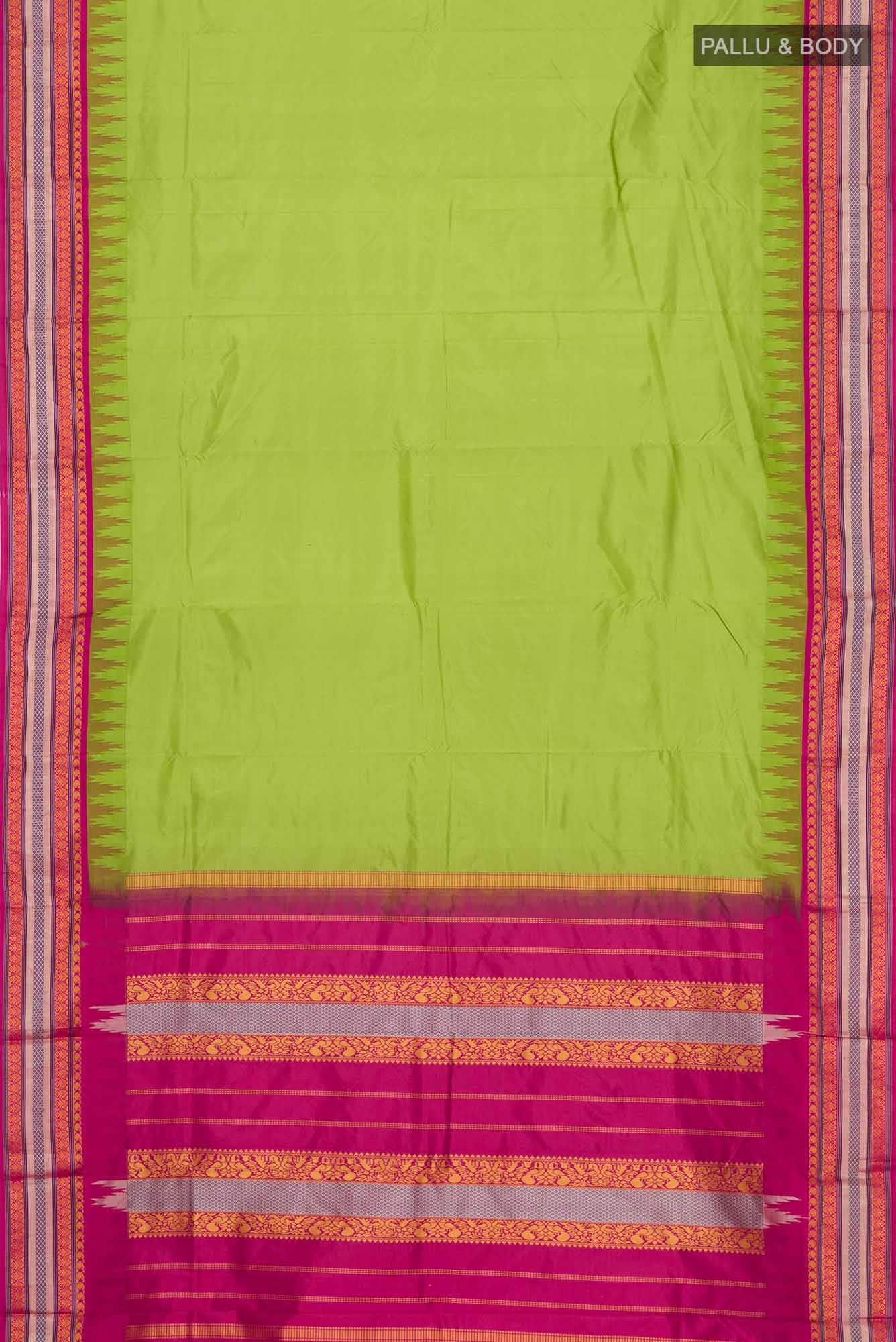 Green Bangalore Silk Saree - Image 3