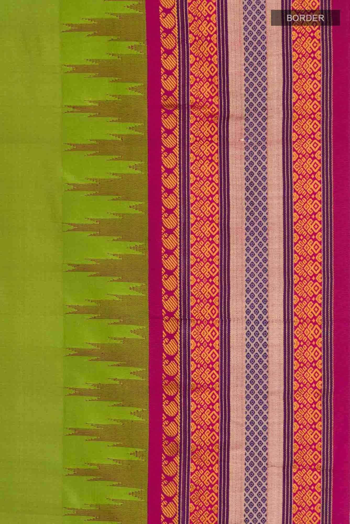 Green Bangalore Silk Saree - Image 4