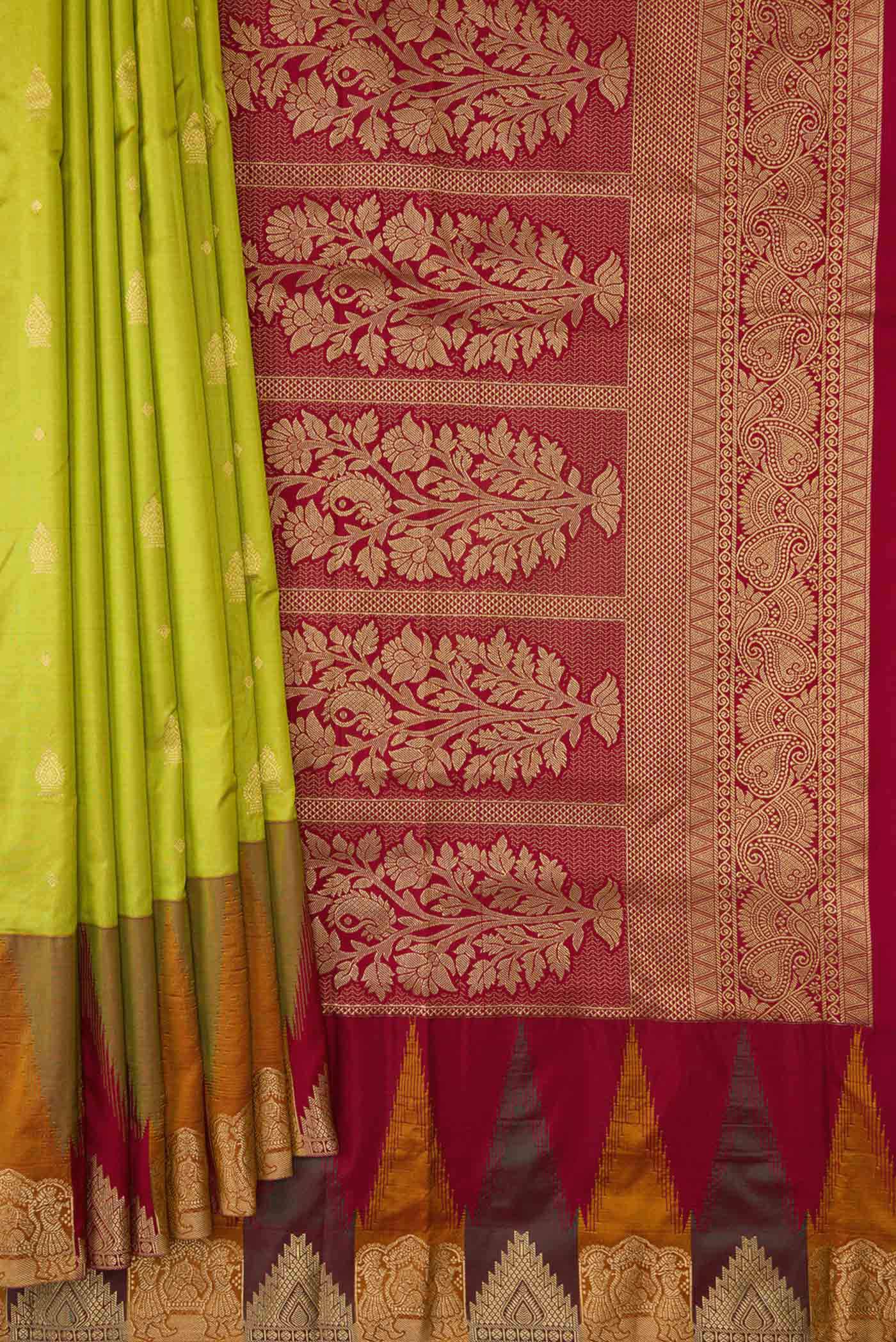 Green Bangalore Silk Saree - Image 4