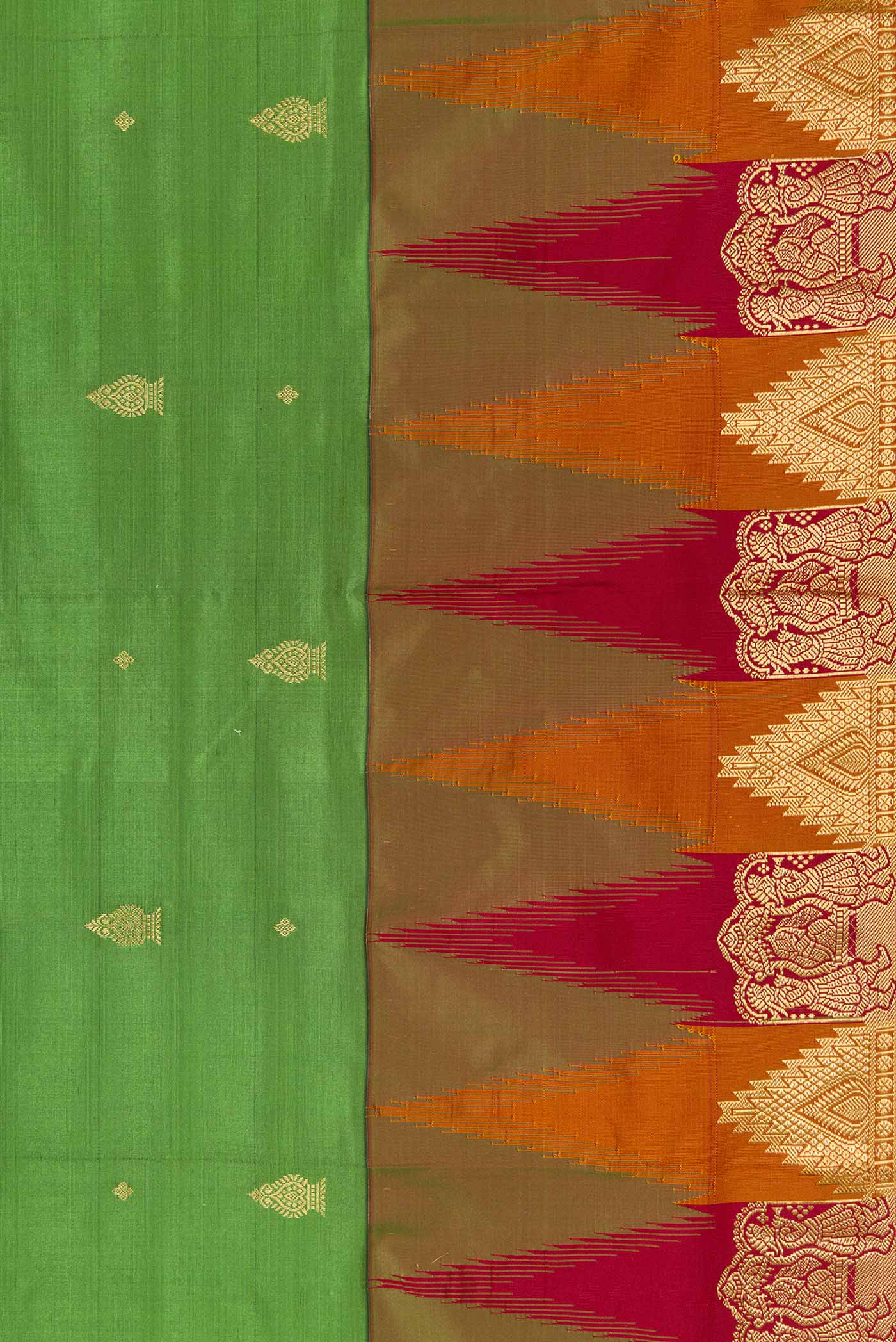 Green Bangalore Silk Saree - Image 3