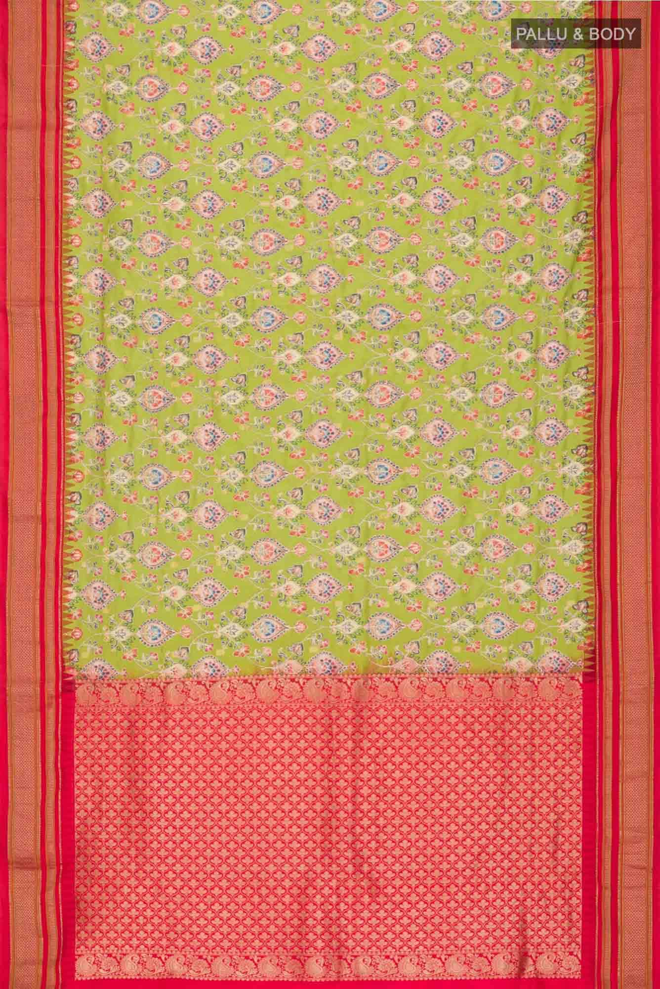 Green Bangalore Silk Saree - Image 4