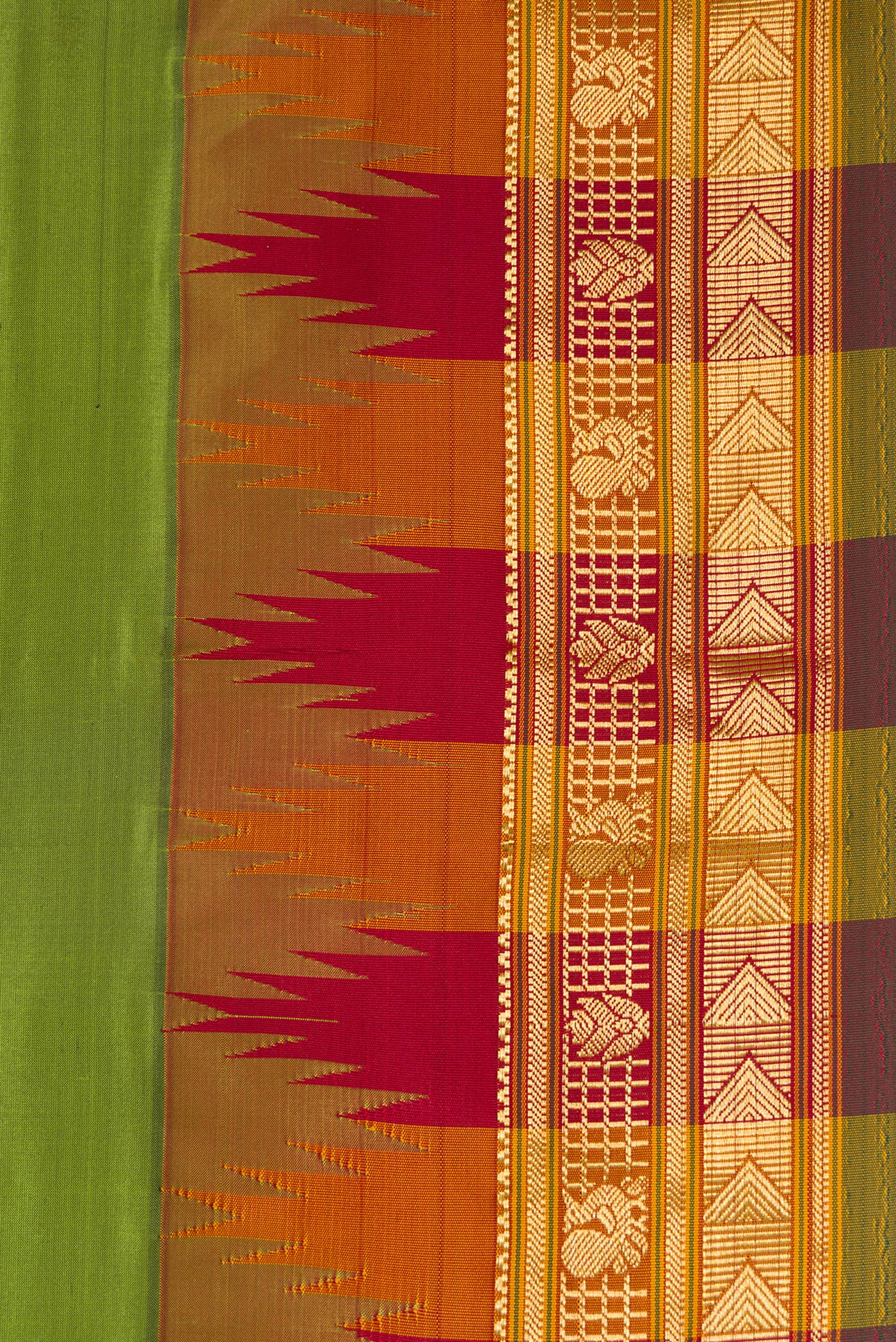 Green Bangalore Silk Saree - Image 3