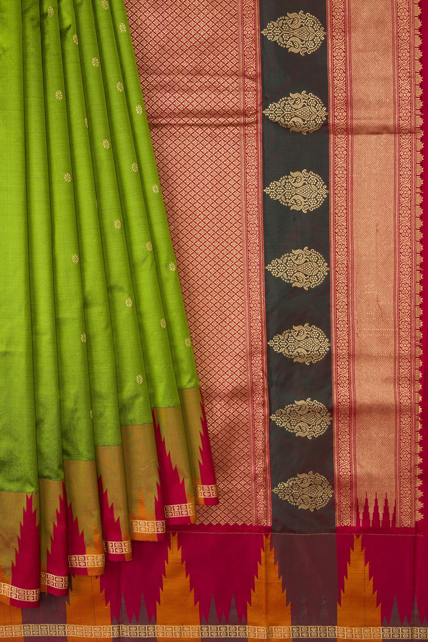 Green Bangalore Silk Saree - Image 4