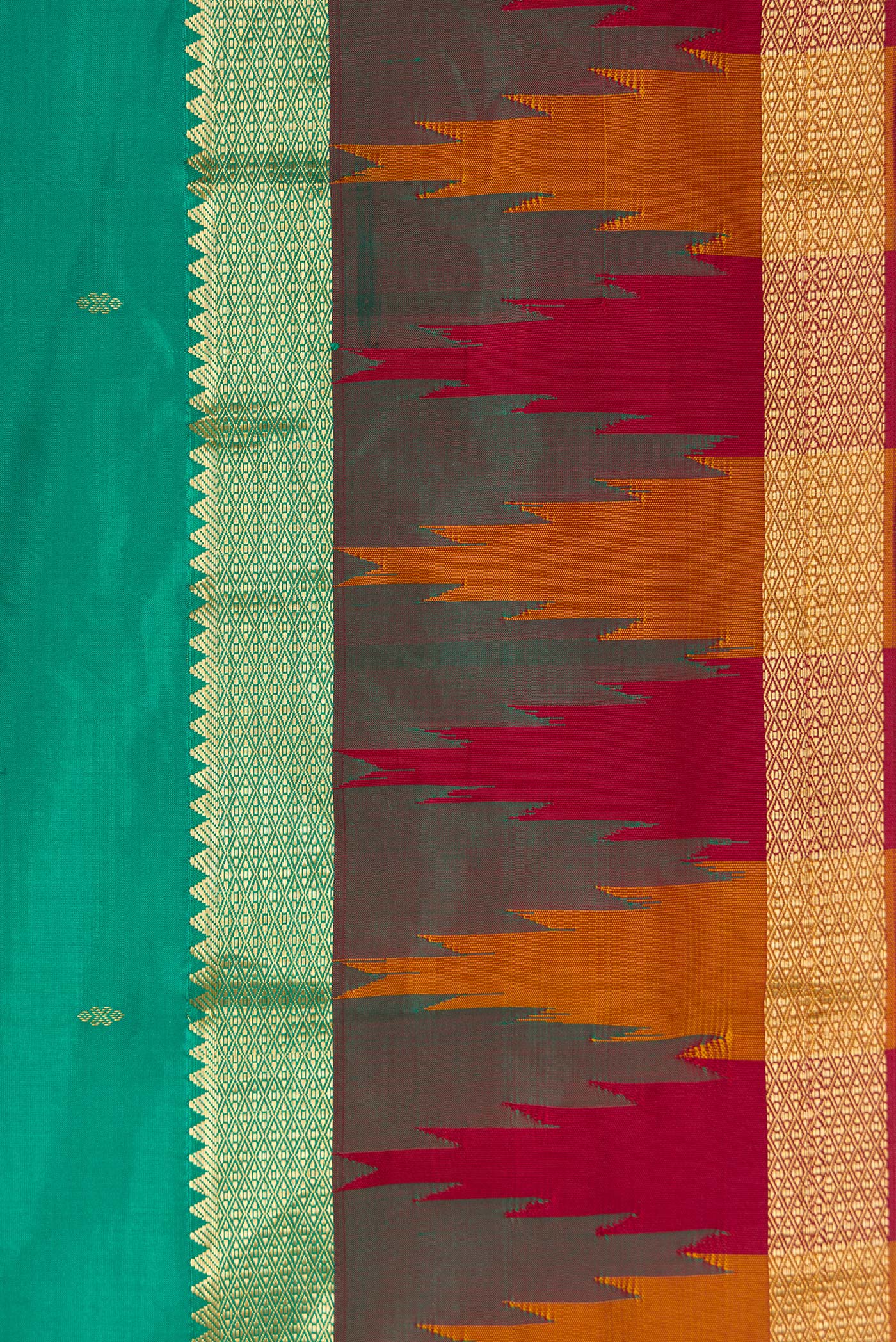 Green Bangalore Silk Saree - Image 3