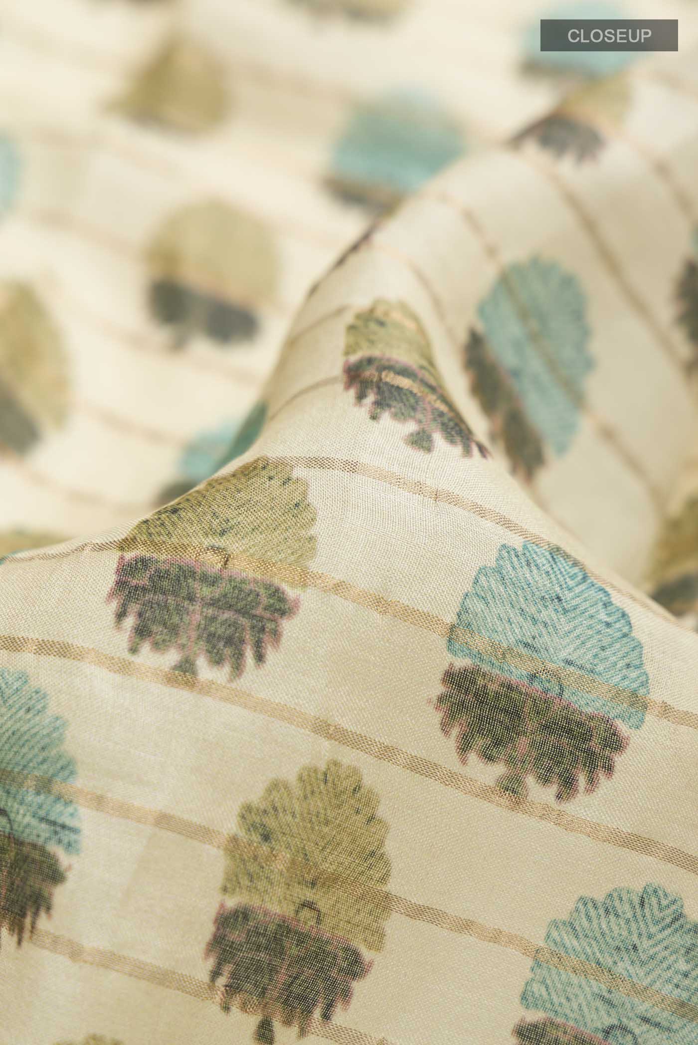 Green Bhagalpuri Tussar Silk Saree - Image 2
