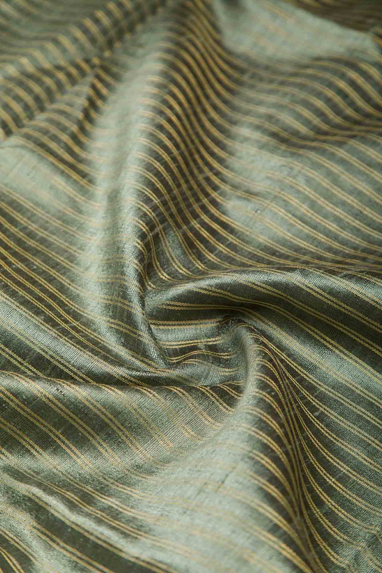 Akira- Taupe Green Bhagalpuri Tussar Silk Saree - Image 3