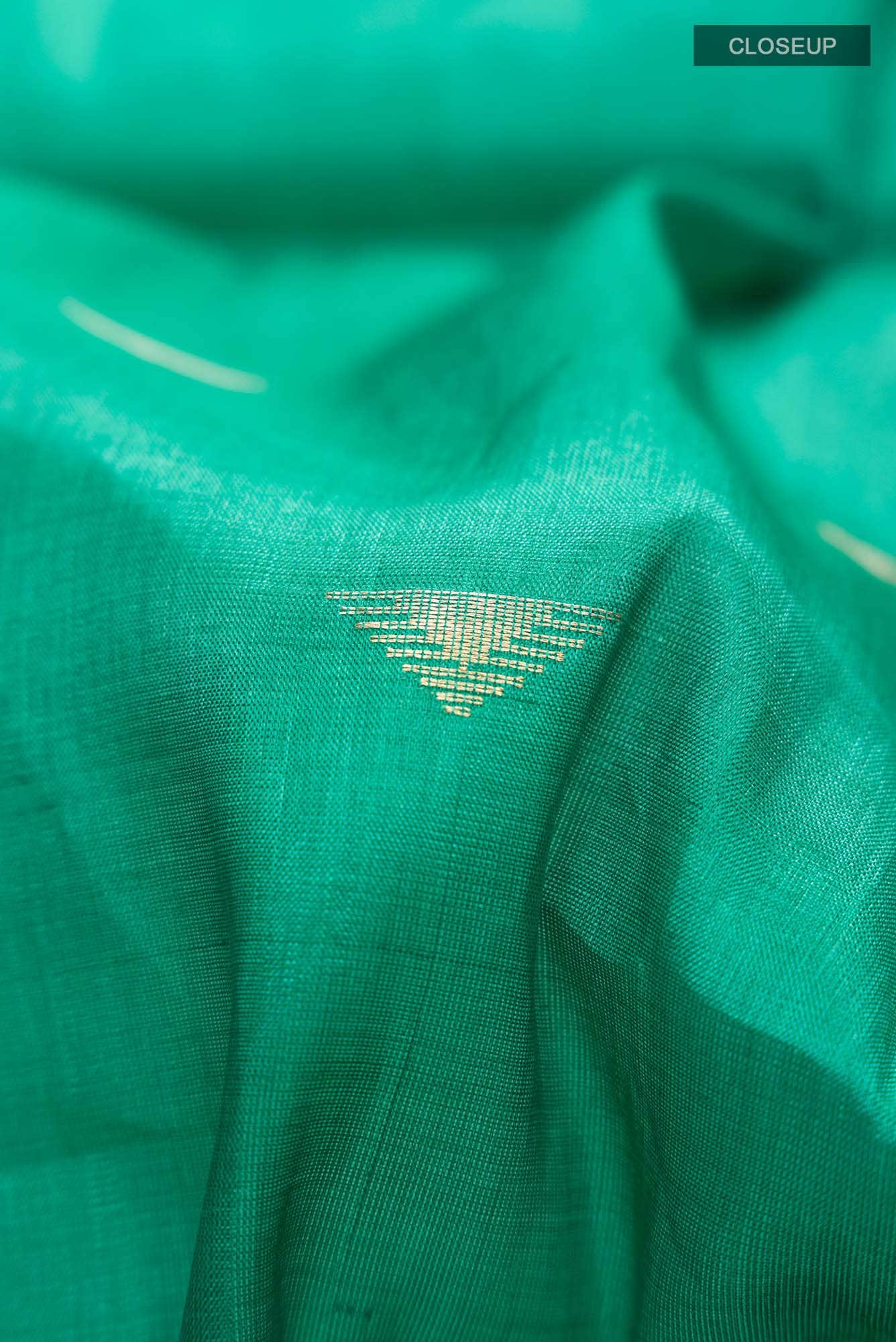 Green Bhagalpuri Tussar Silk Saree - Image 3