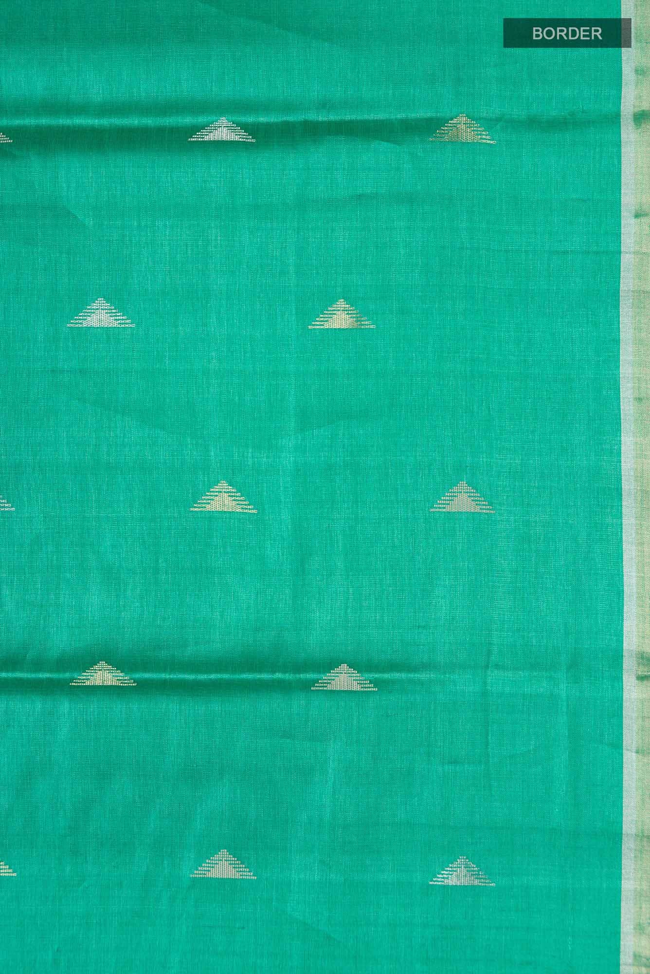 Green Bhagalpuri Tussar Silk Saree - Image 5