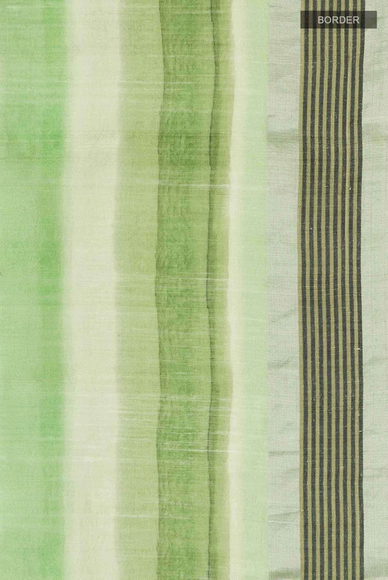 Green Bhagalpuri Tussar Silk Saree - Image 4